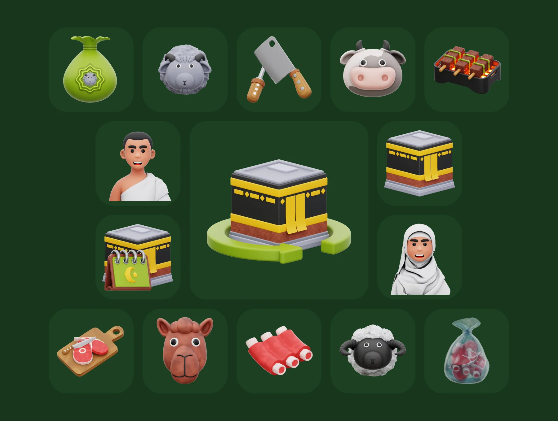 Eid Al-Adha 3D Illustration Pack 6