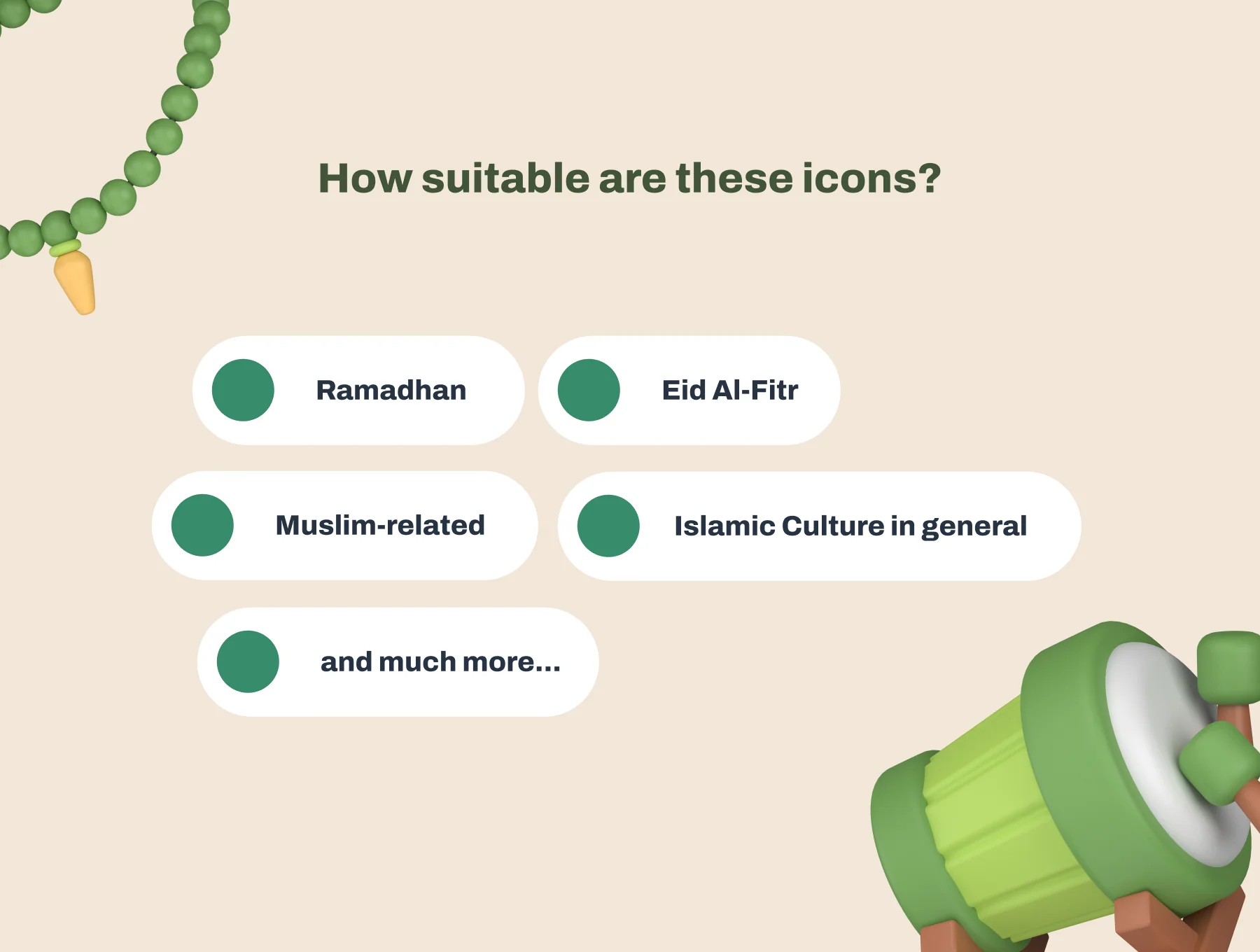 Eid and Ramadan 3D Icon Pack 2