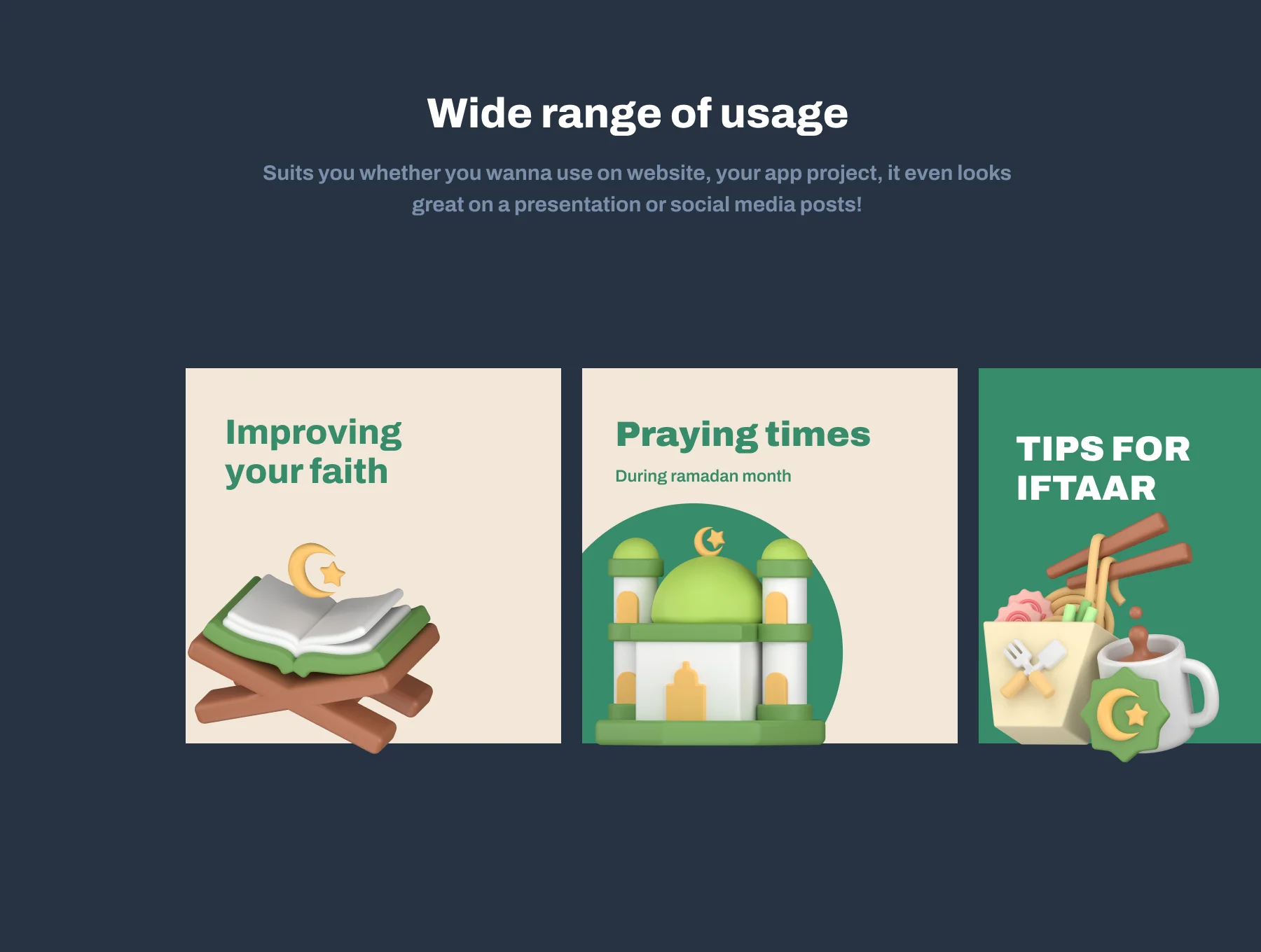 Eid and Ramadan 3D Icon Pack 5