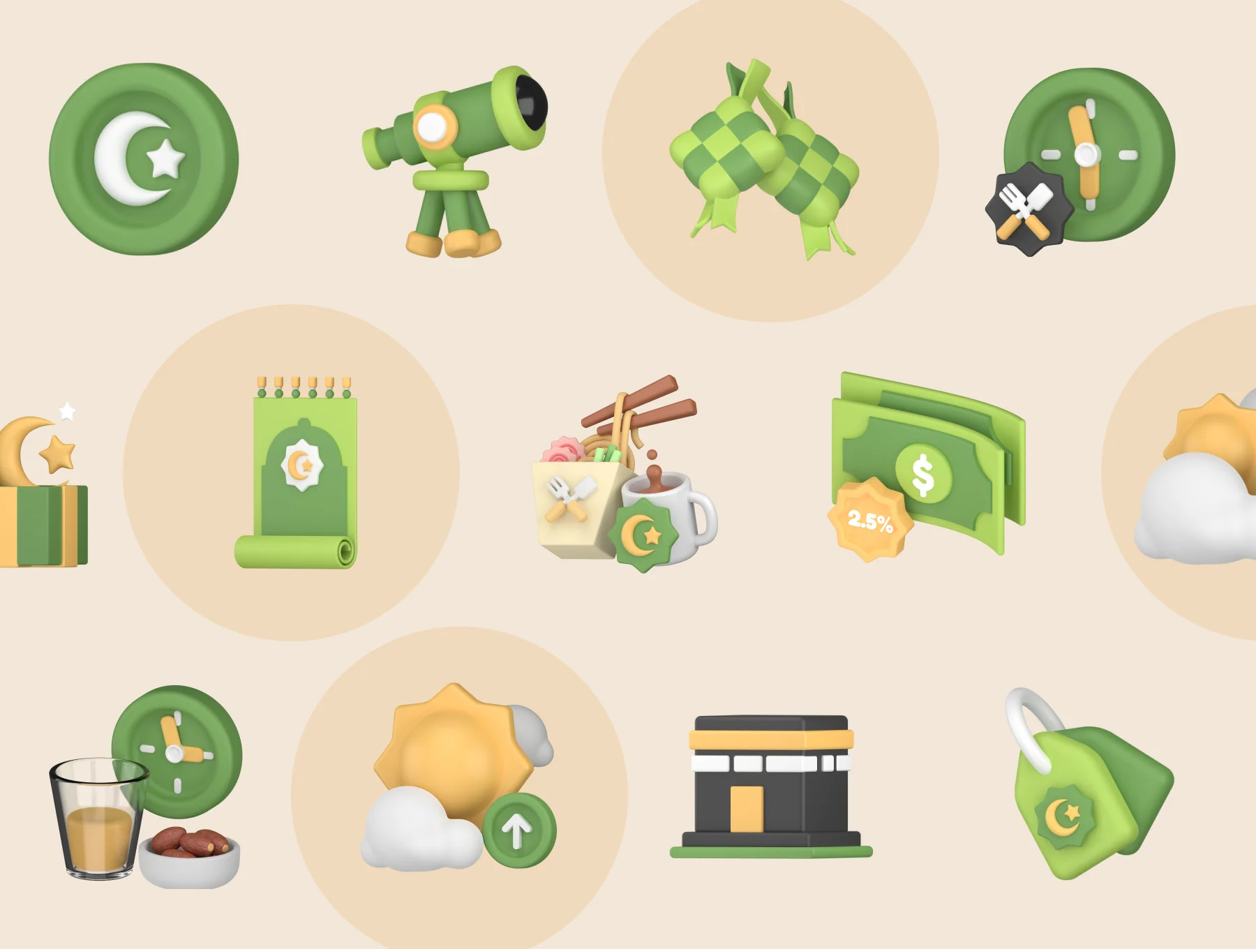 Eid and Ramadan 3D Icon Pack 6