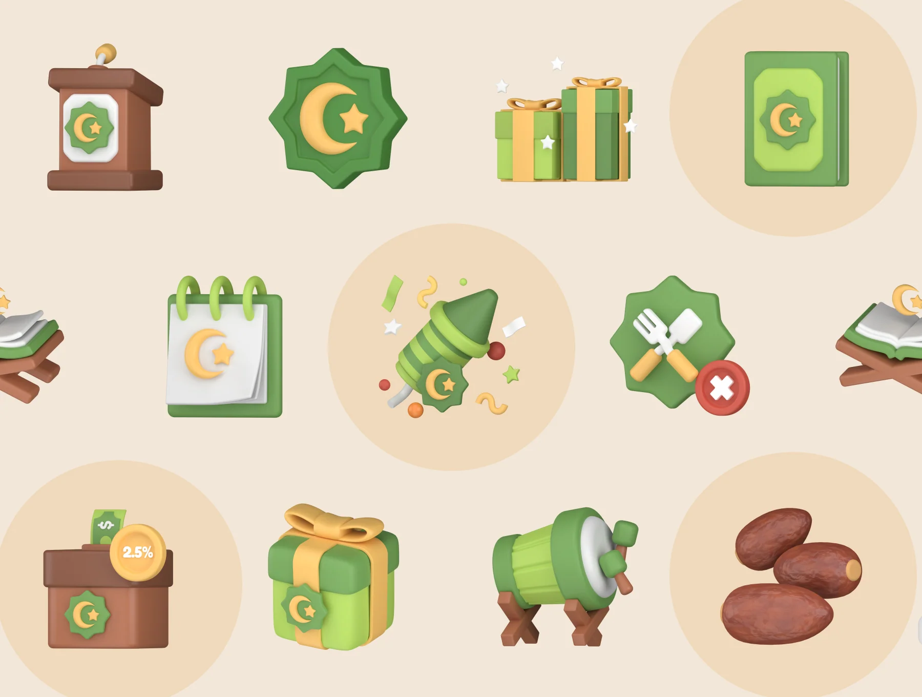 Eid and Ramadan 3D Icon Pack 7