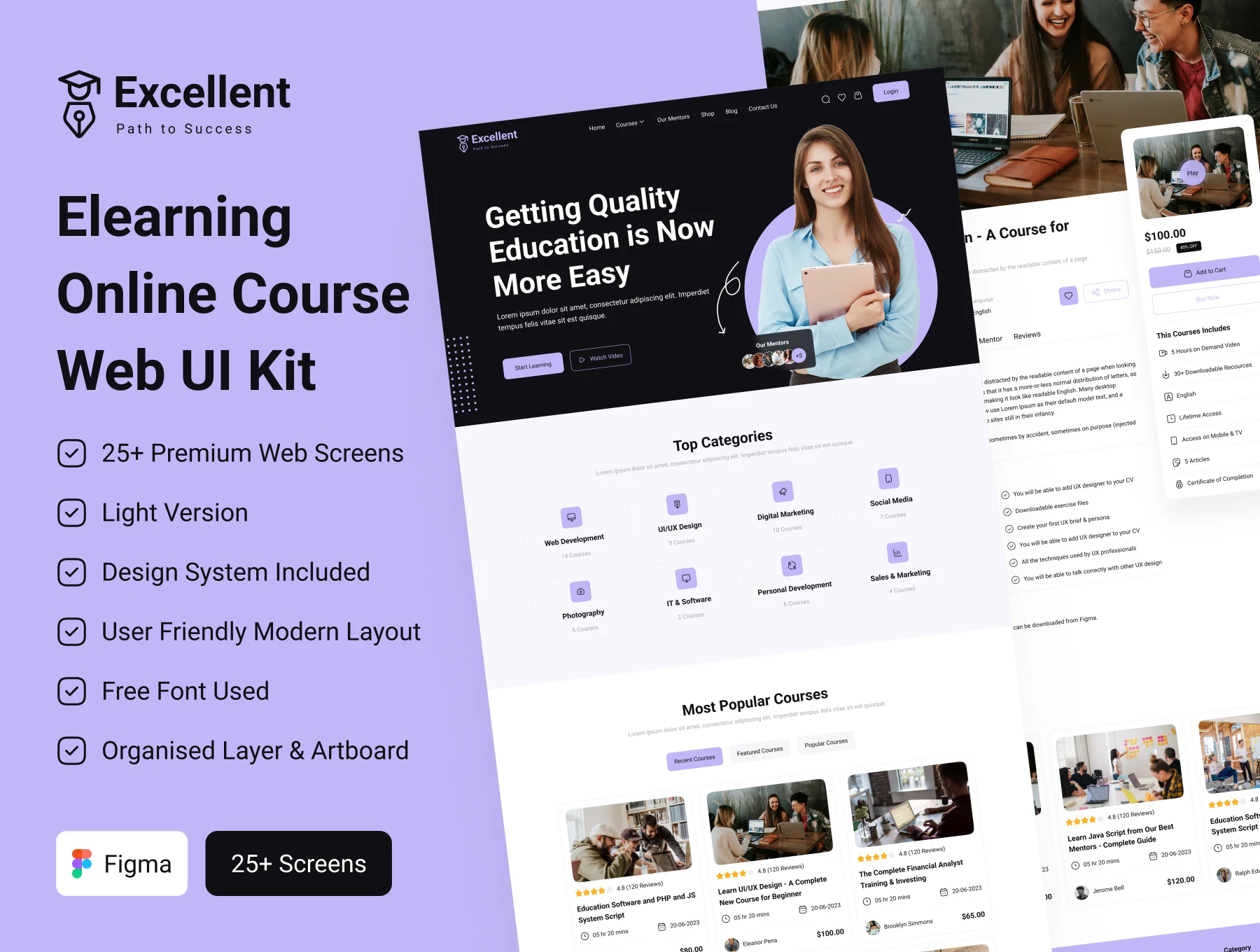 Elearning Online Course Web UI Kit