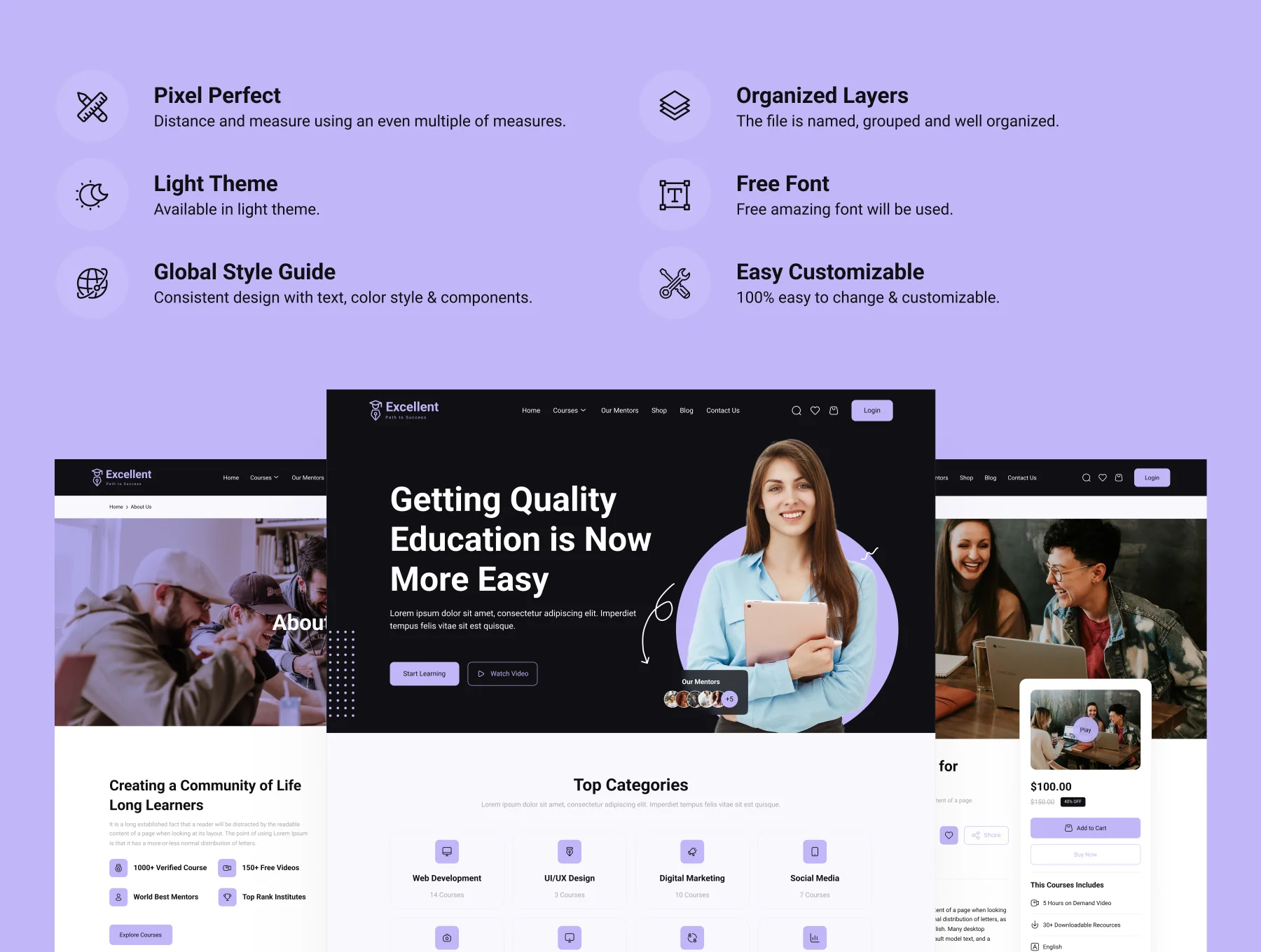 Elearning Online Course Web UI Kit 2