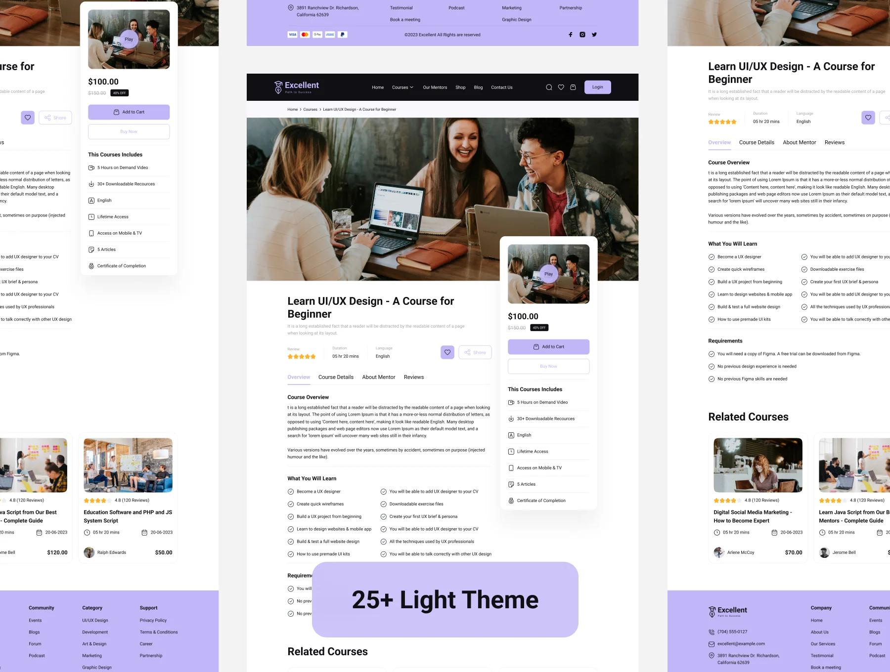 Elearning Online Course Web UI Kit 6