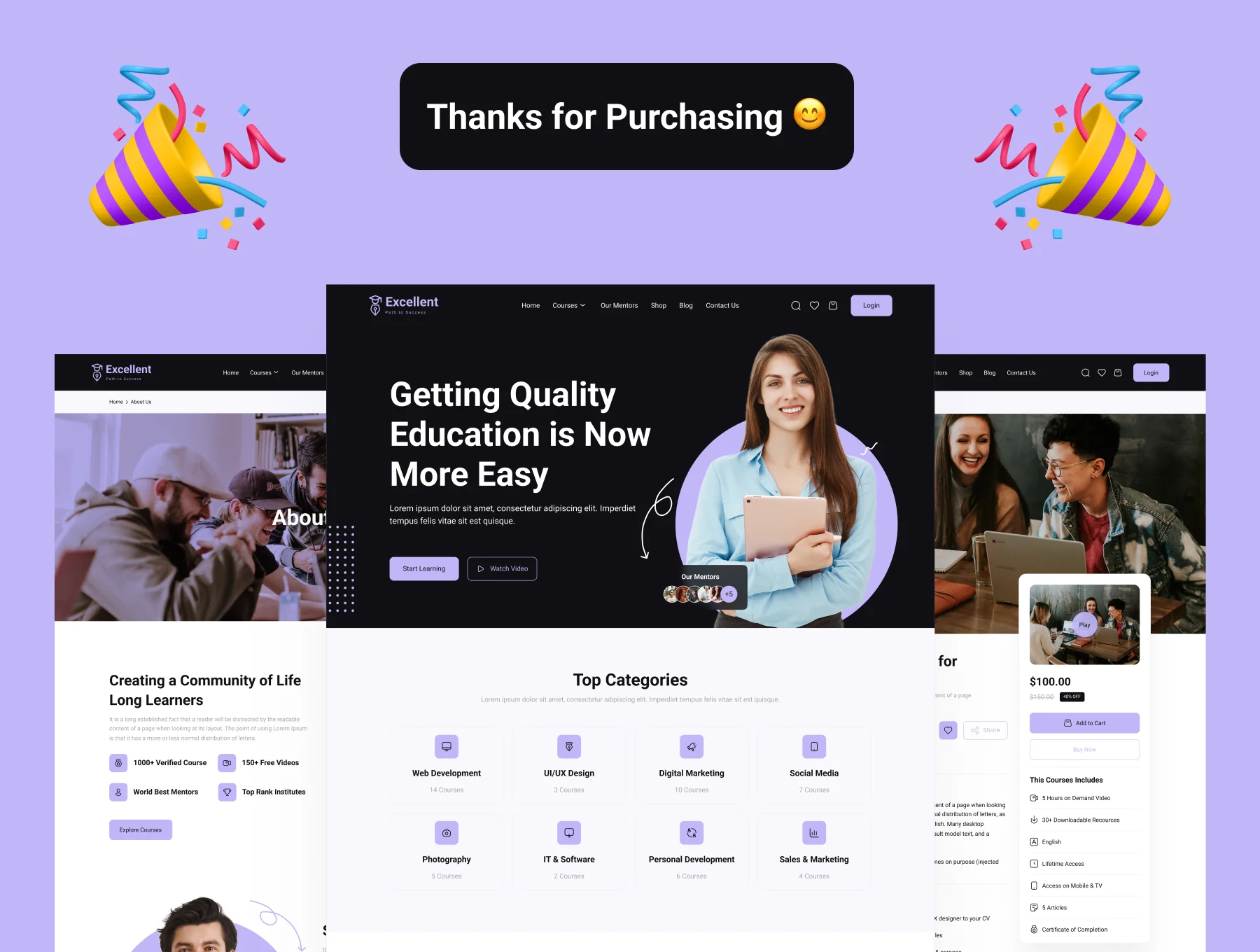 Elearning Online Course Web UI Kit 8