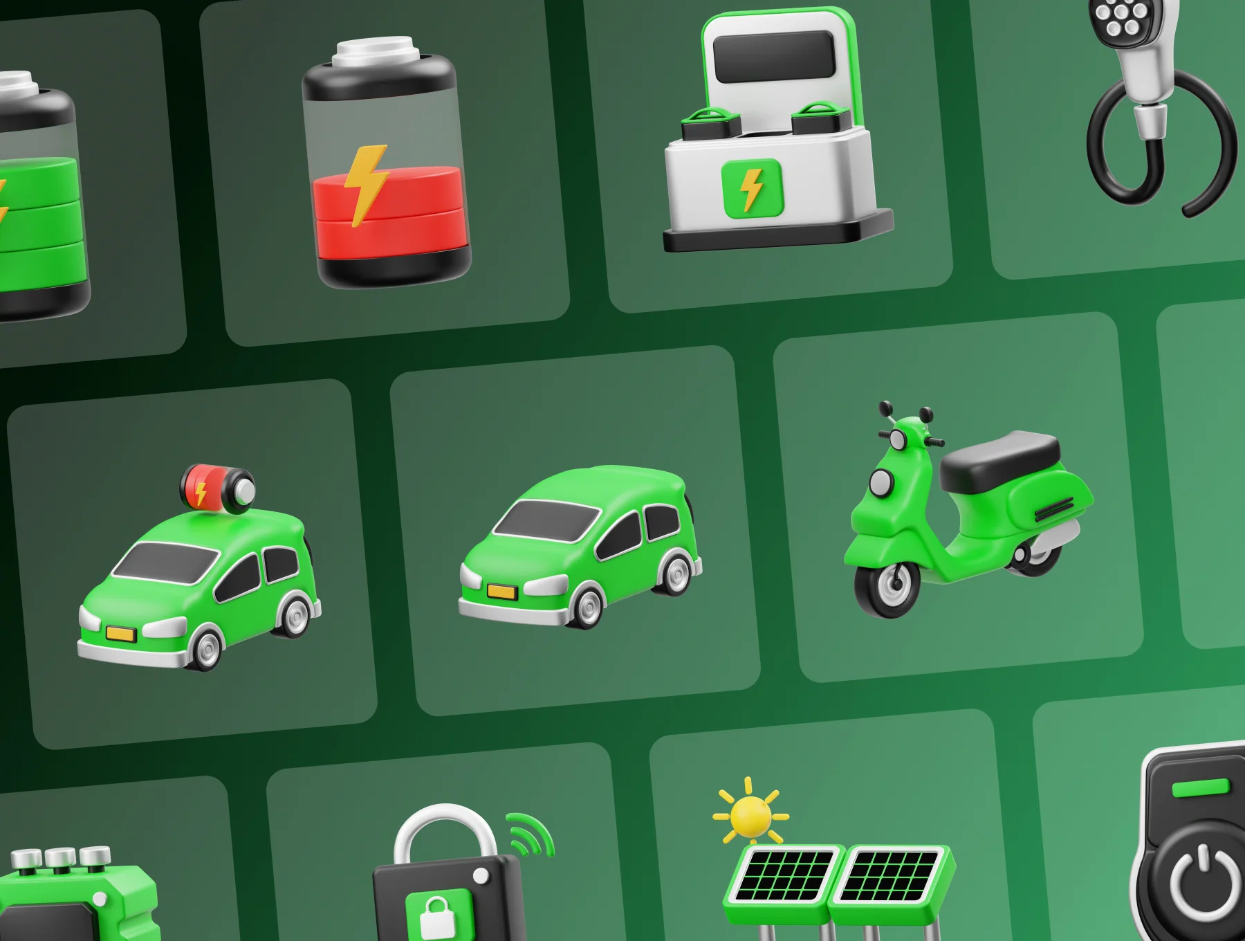 Electric Vehicle 3D Icon 5