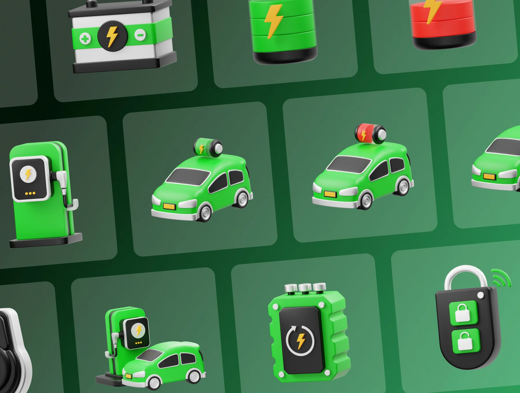 Electric Vehicle 3D Icon 6