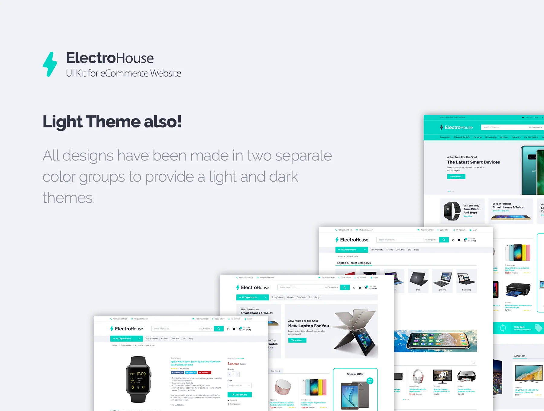 ElectroHouse Website UI Kit 2