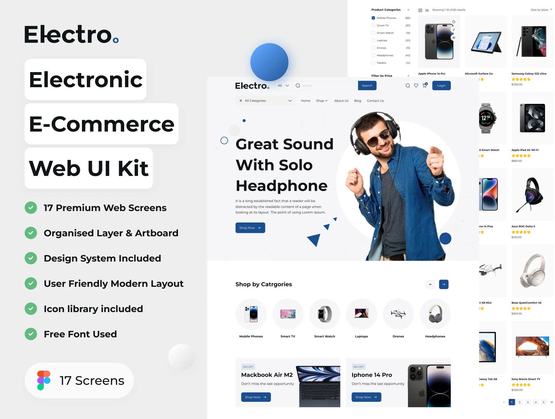 Electronic E-Commerce Web UI Kit