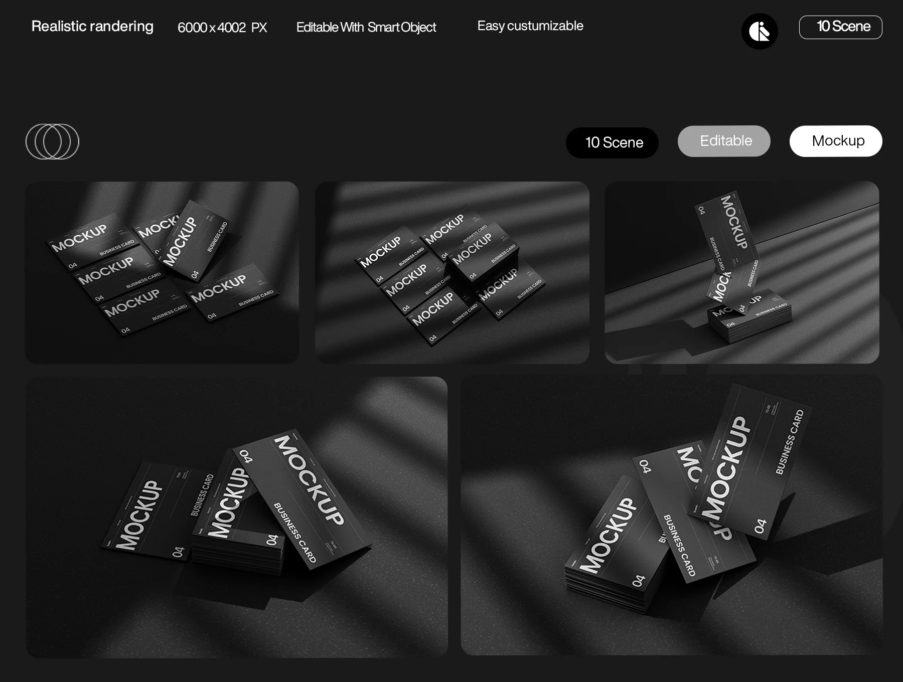 Elegant Black Business Card Mockup 2