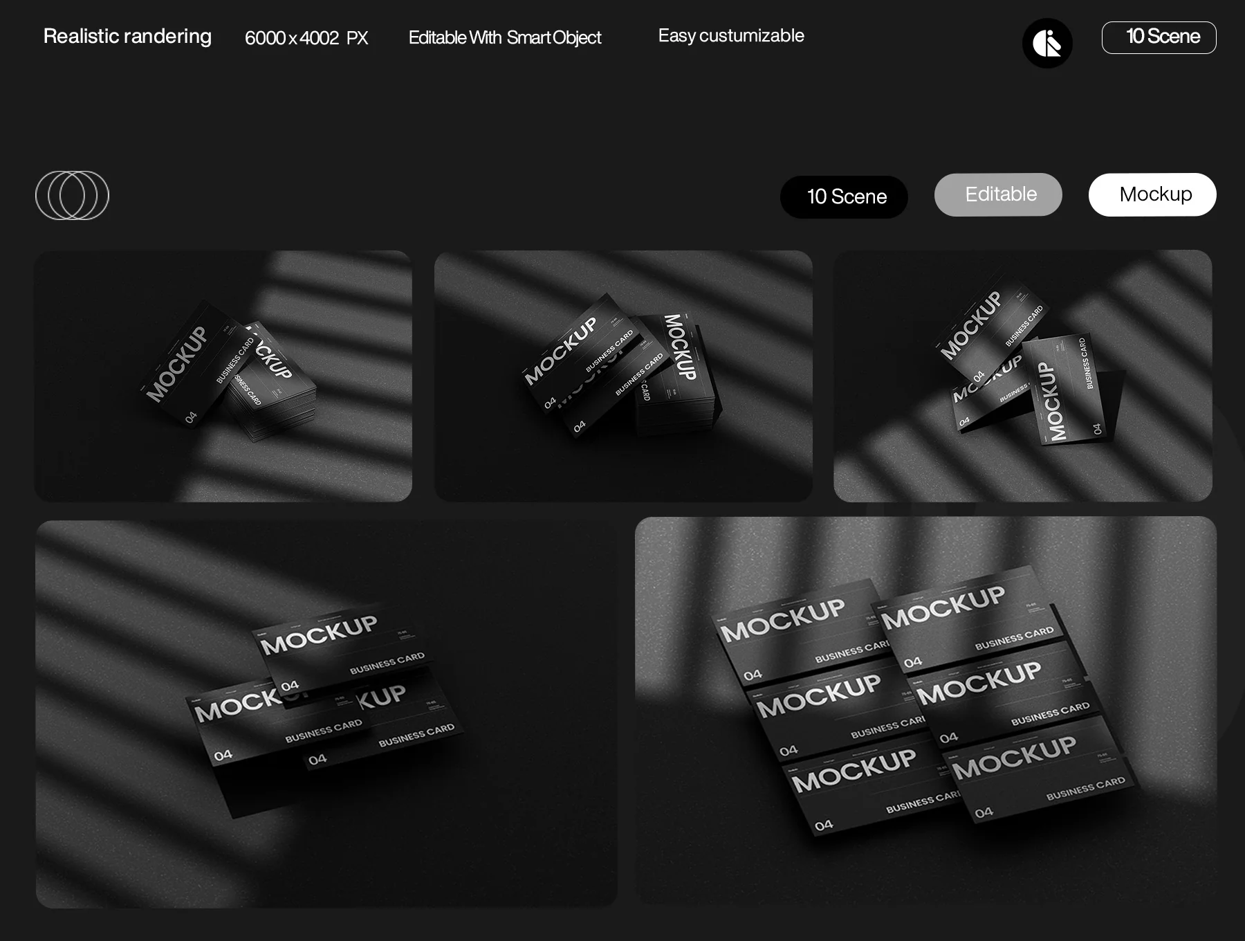 Elegant Black Business Card Mockup 3