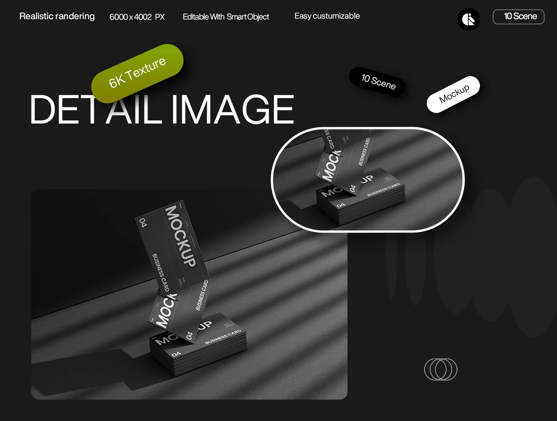Elegant Black Business Card Mockup 4