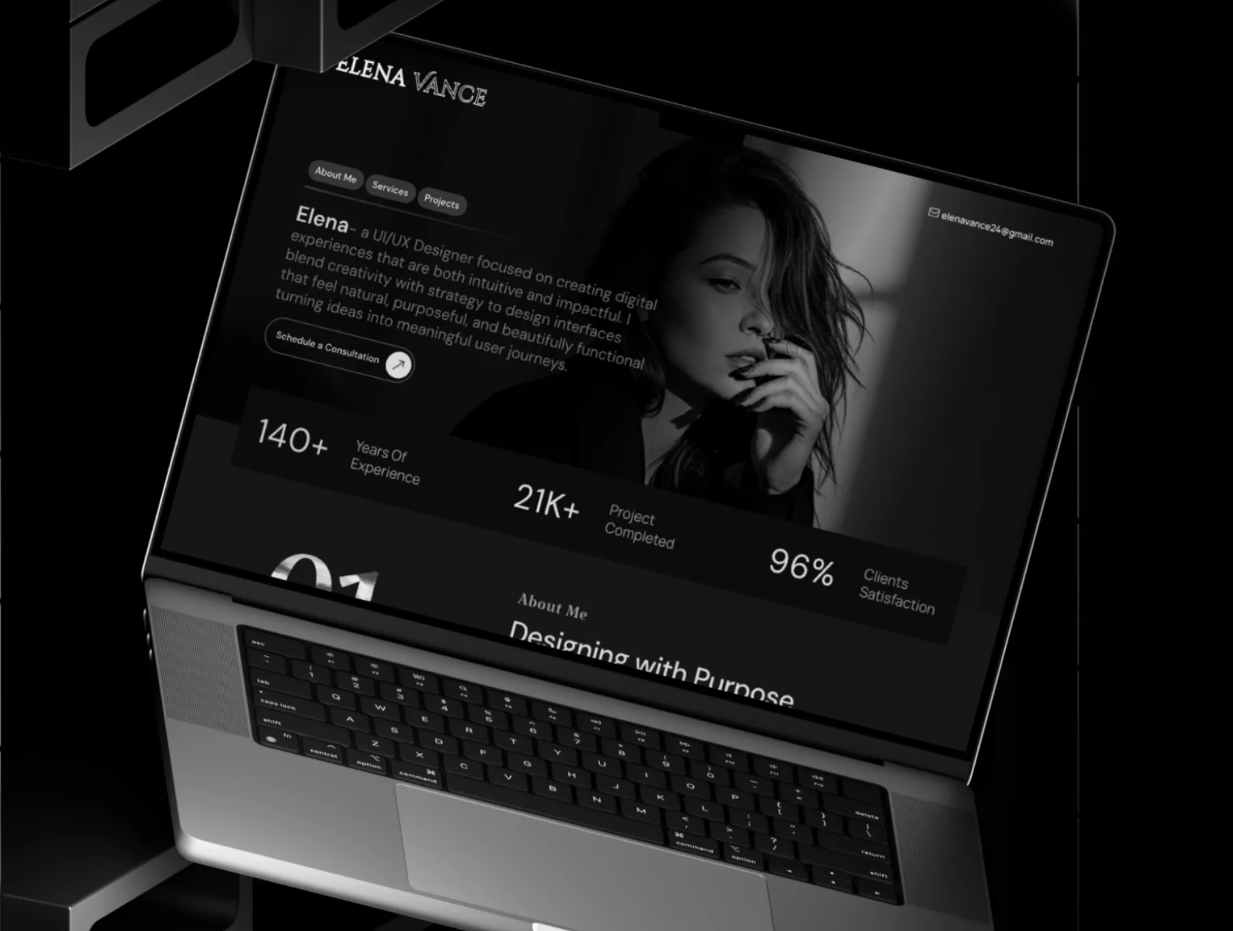 Elena Vance — Personal Portfolio Framer Template 3