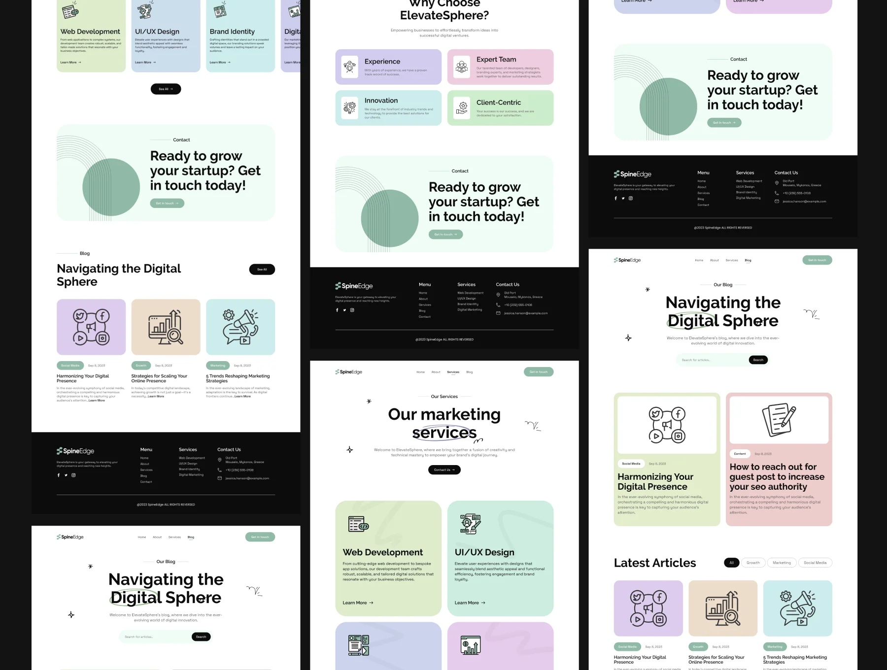 ElevateSphere - Marketing Agency Website Template - UI Template 2