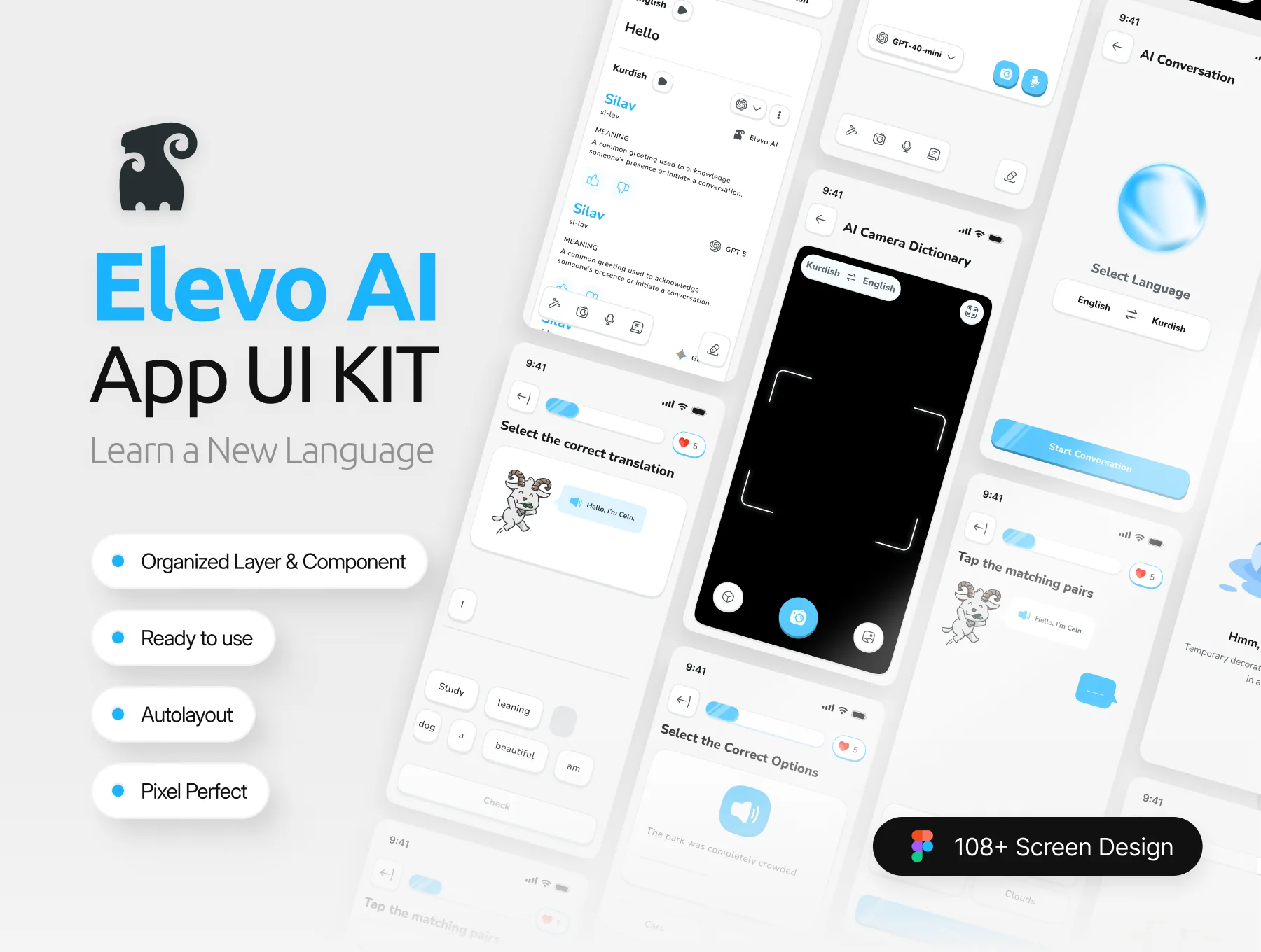 Elevo AI - Language Learning App UI Kit