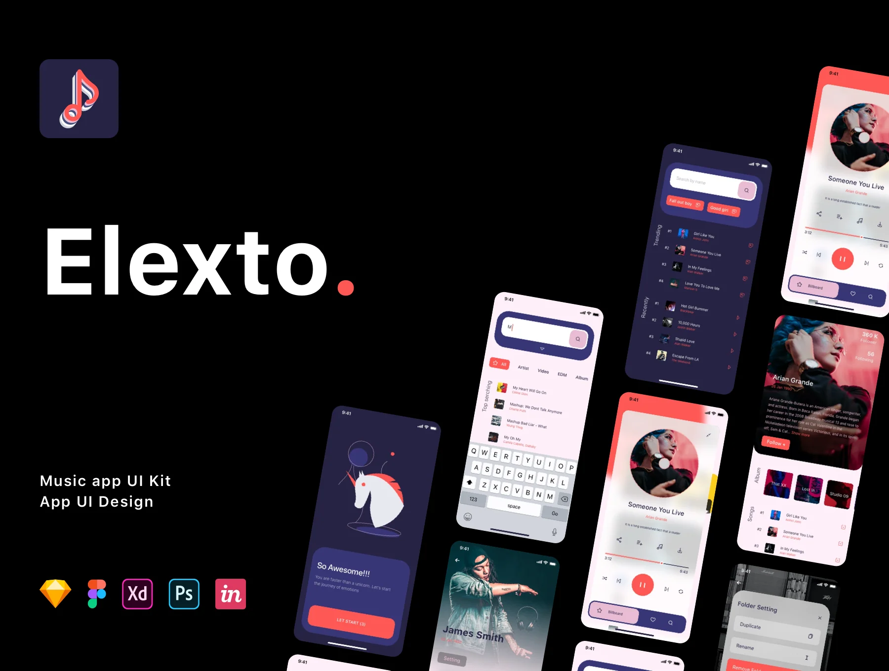 Elexto - Music App UI Kit