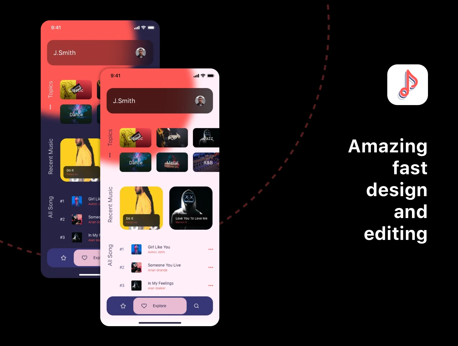 Elexto - Music App UI Kit 4