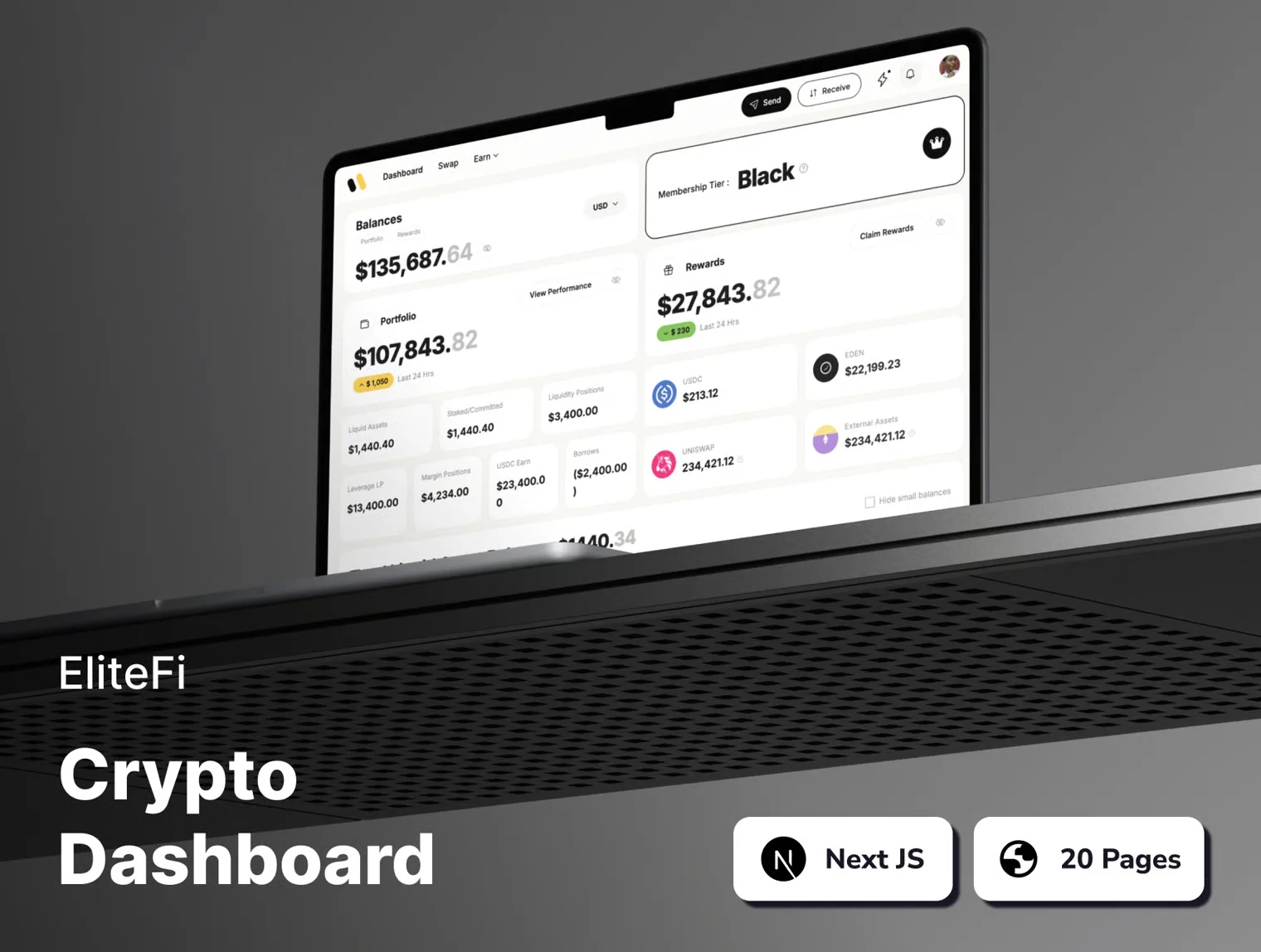 EliteFi - Crypto Dashboard Template