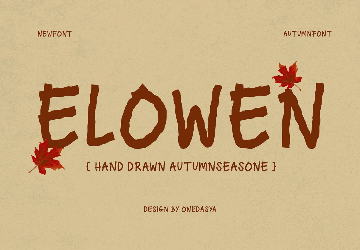 Elowen – Autumn season Display Font Typeface