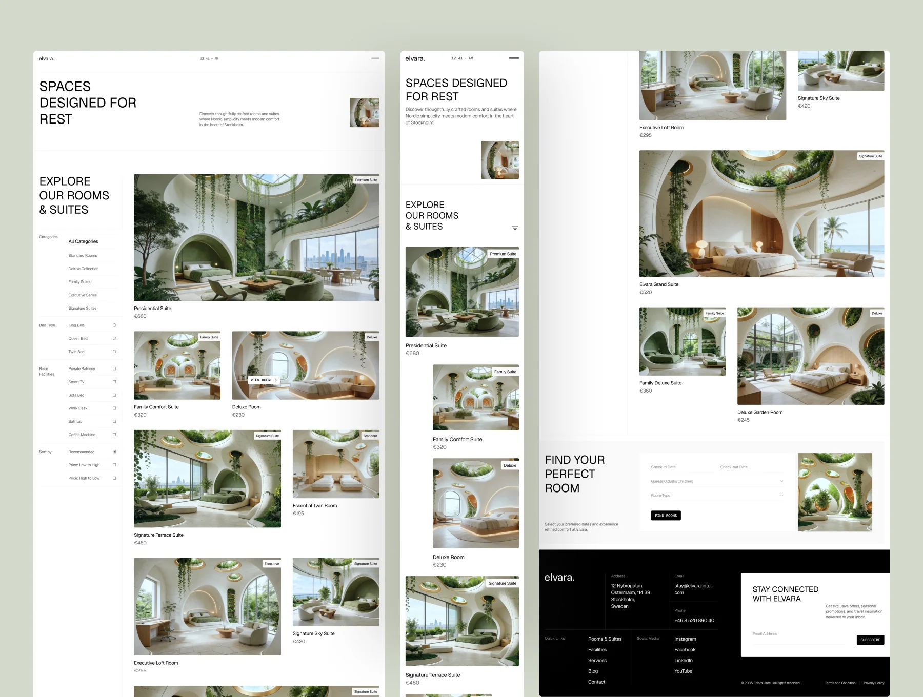 Elvara – Hotel & Resort Website UI Figma Template 3