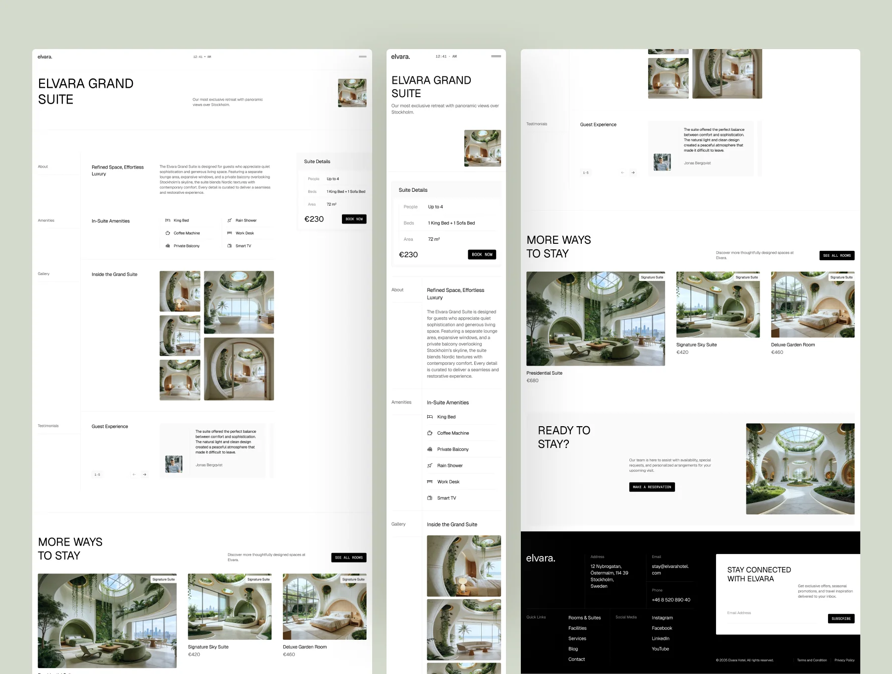 Elvara – Hotel & Resort Website UI Figma Template 4