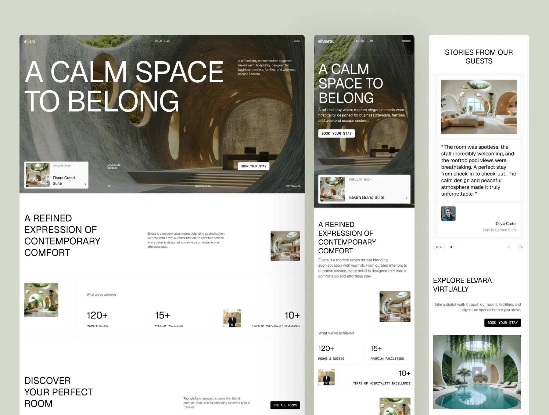 Elvara – Hotel & Resort Website UI Figma Template 6