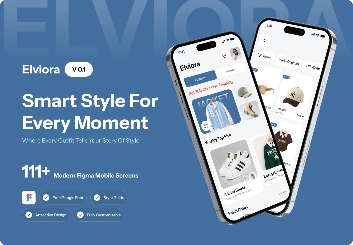 Elviora | Fashion & E-commerce UI Kit