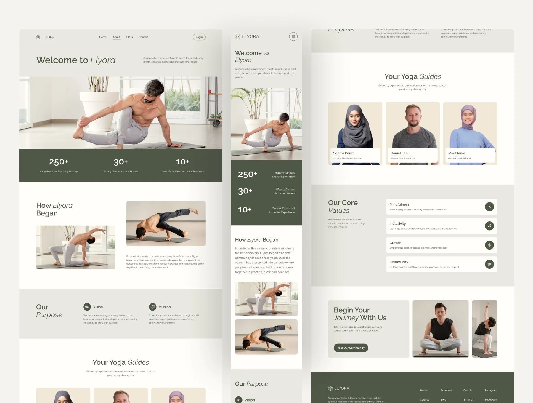 Elyora - Yoga Studio Website UI Figma Template 2