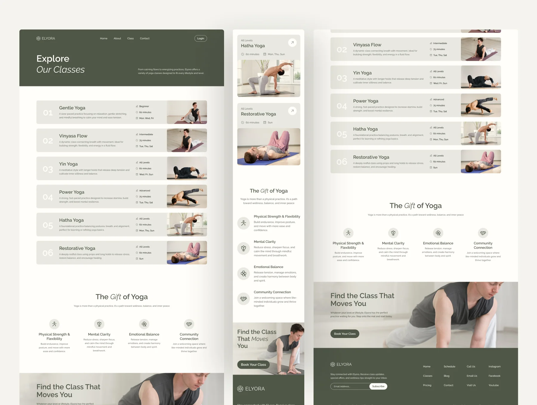 Elyora - Yoga Studio Website UI Figma Template 3
