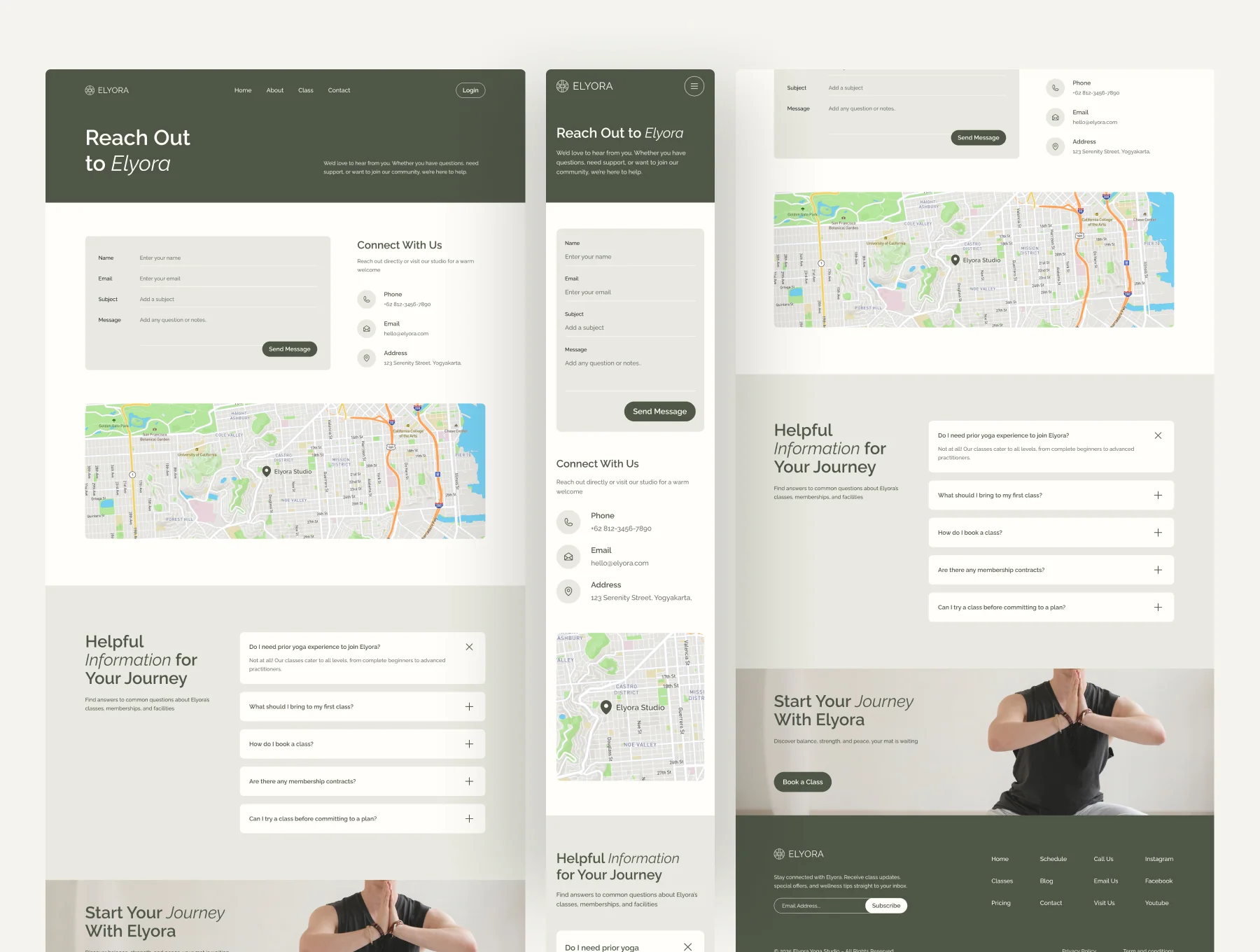 Elyora - Yoga Studio Website UI Figma Template 5