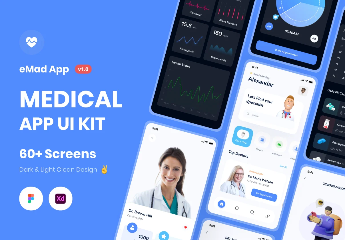 eMade - Medical App iOS UI Kit