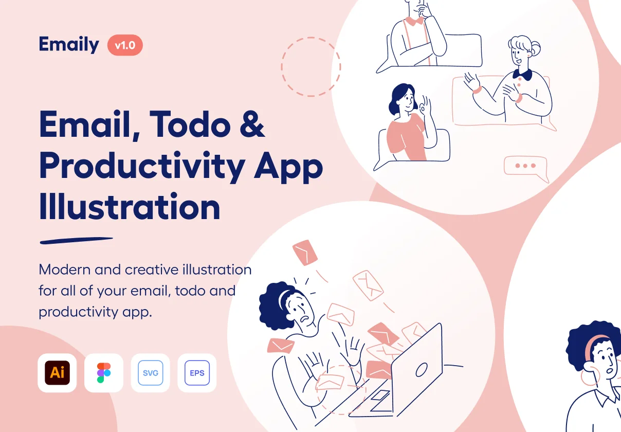 Emaily - Email, Todo & Productivity Illustration