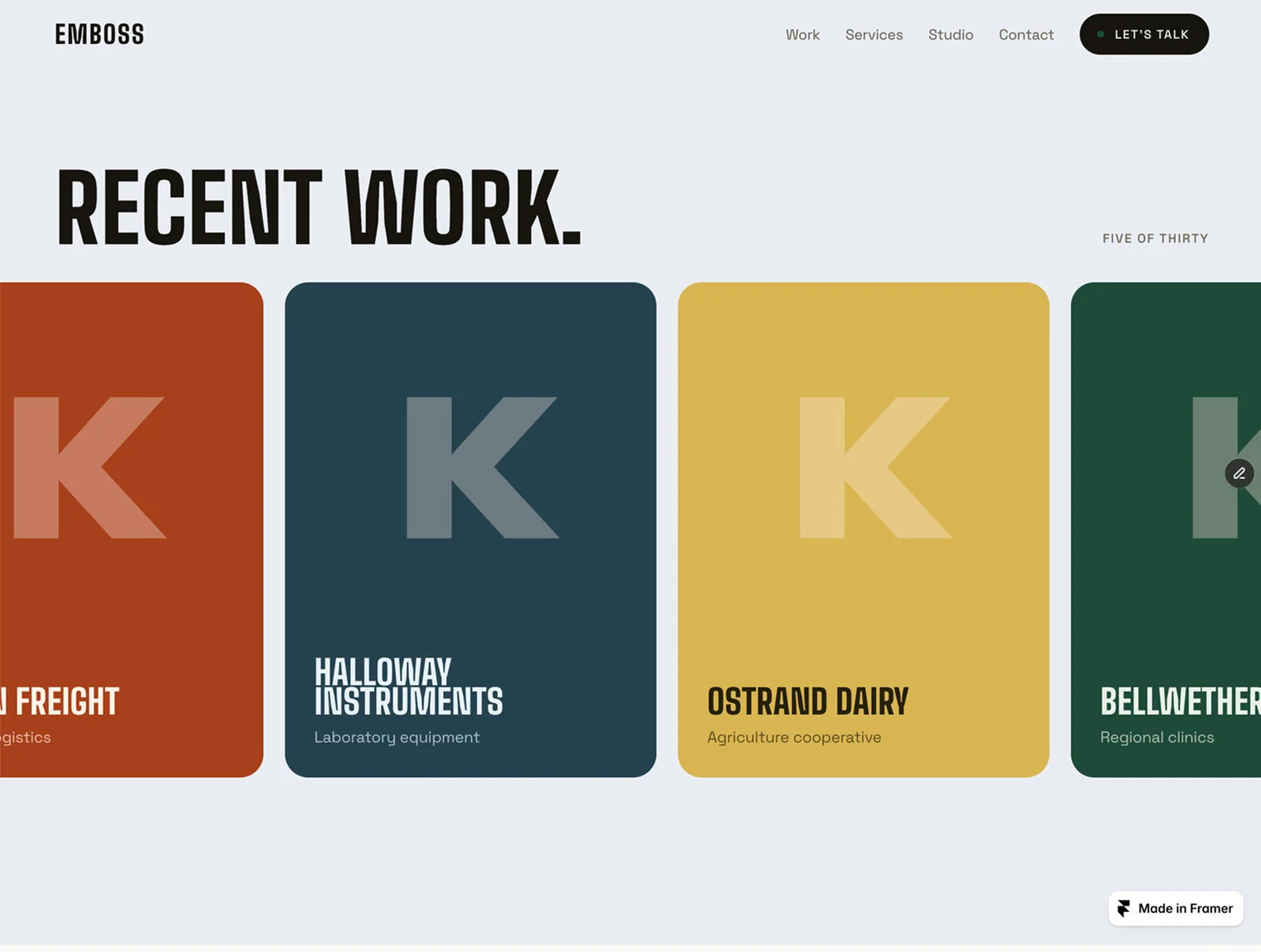 Emboss - Design Agency Framer Site 2