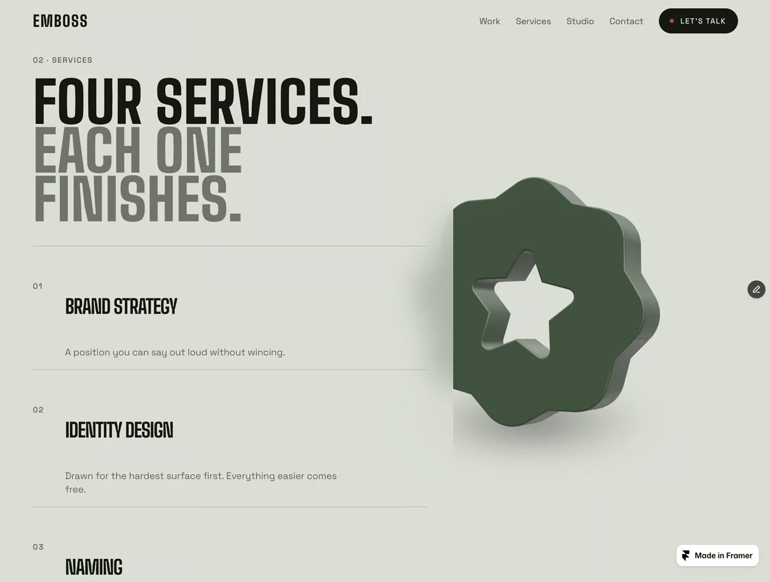 Emboss - Design Agency Framer Site 4
