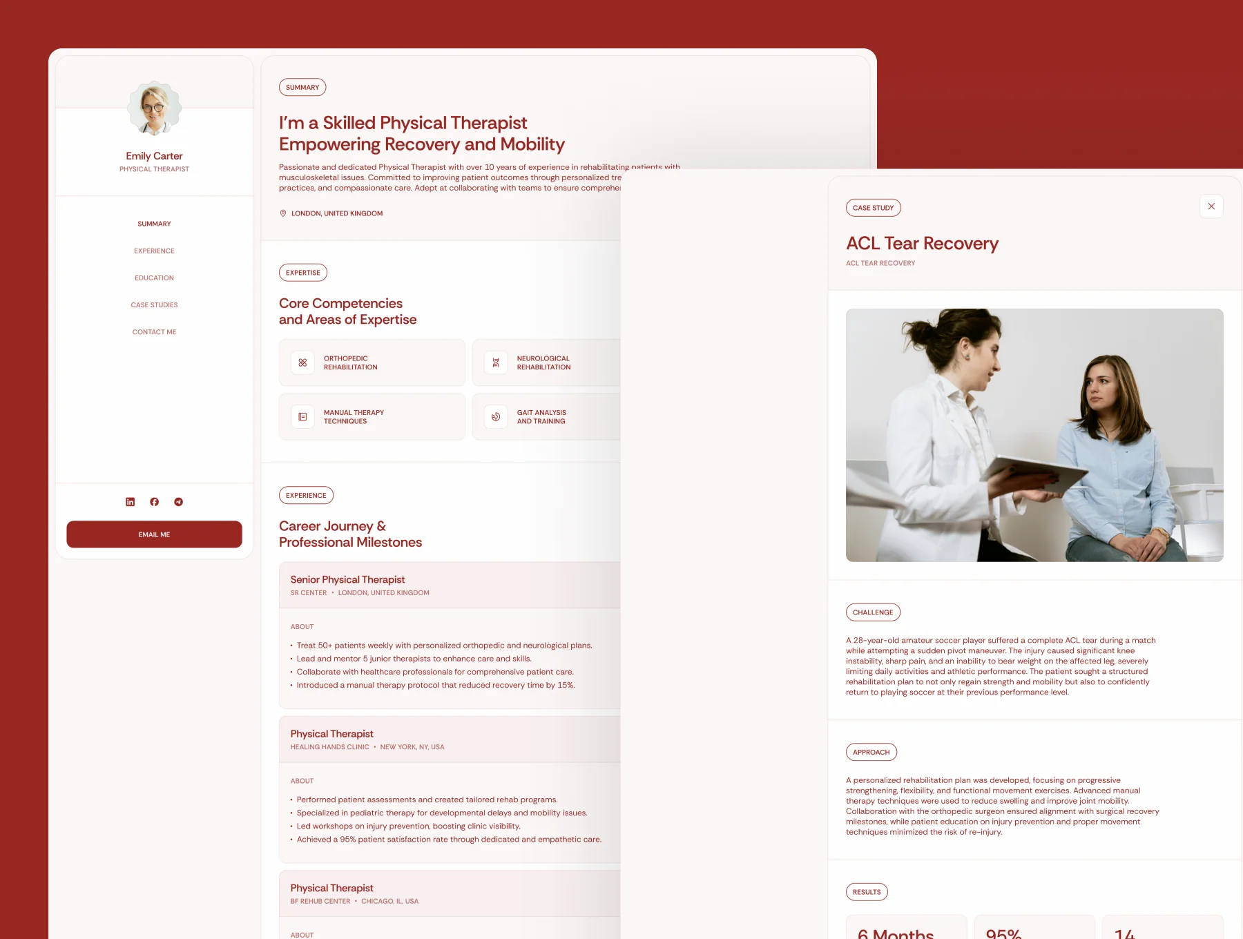 Emily Carter – Medical Resume Website & CV and Cover Letters (A4 & Letter) Design 2