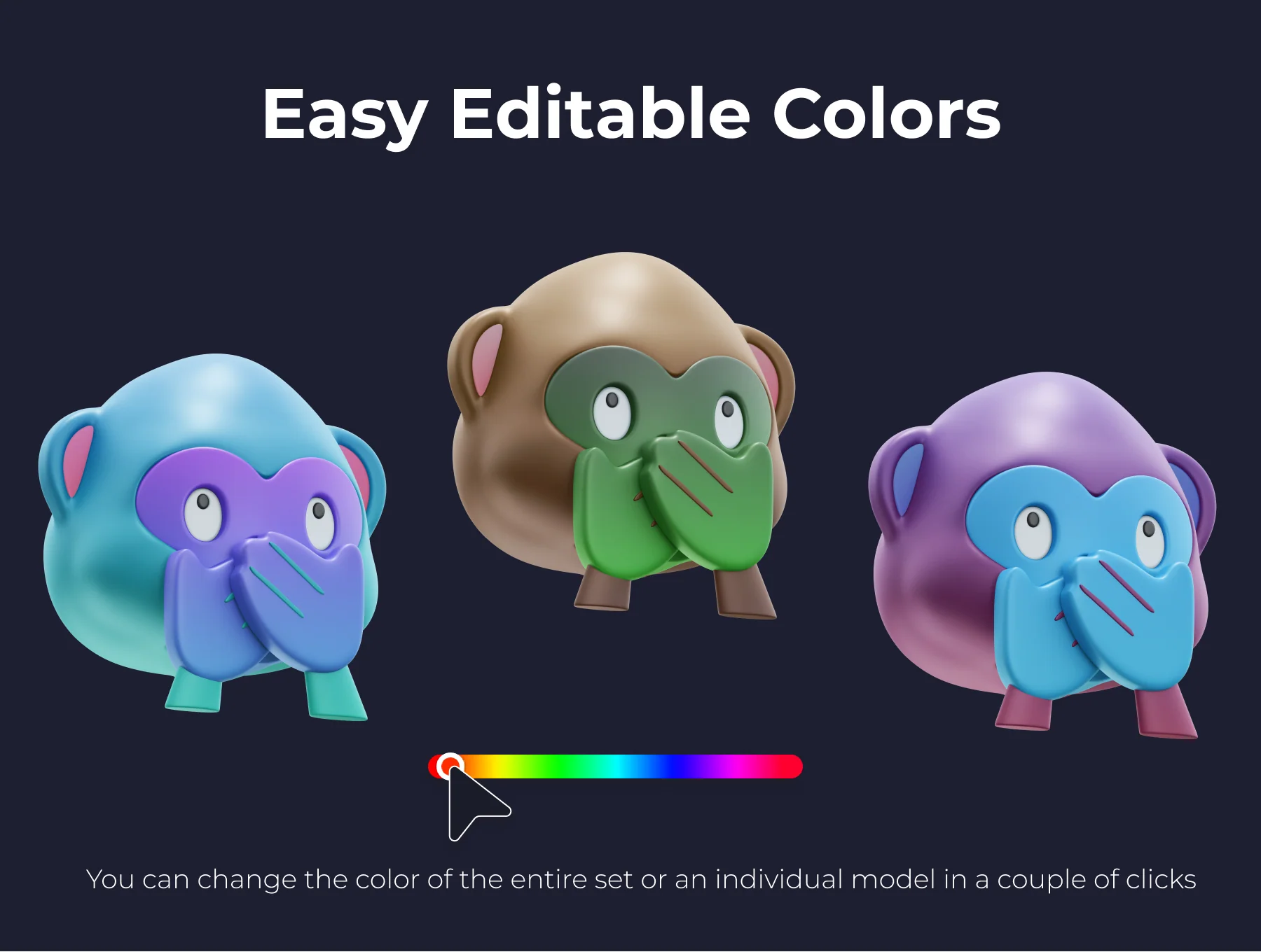 HUUUGE Gradient And Gold Emoji 3D Pack 2
