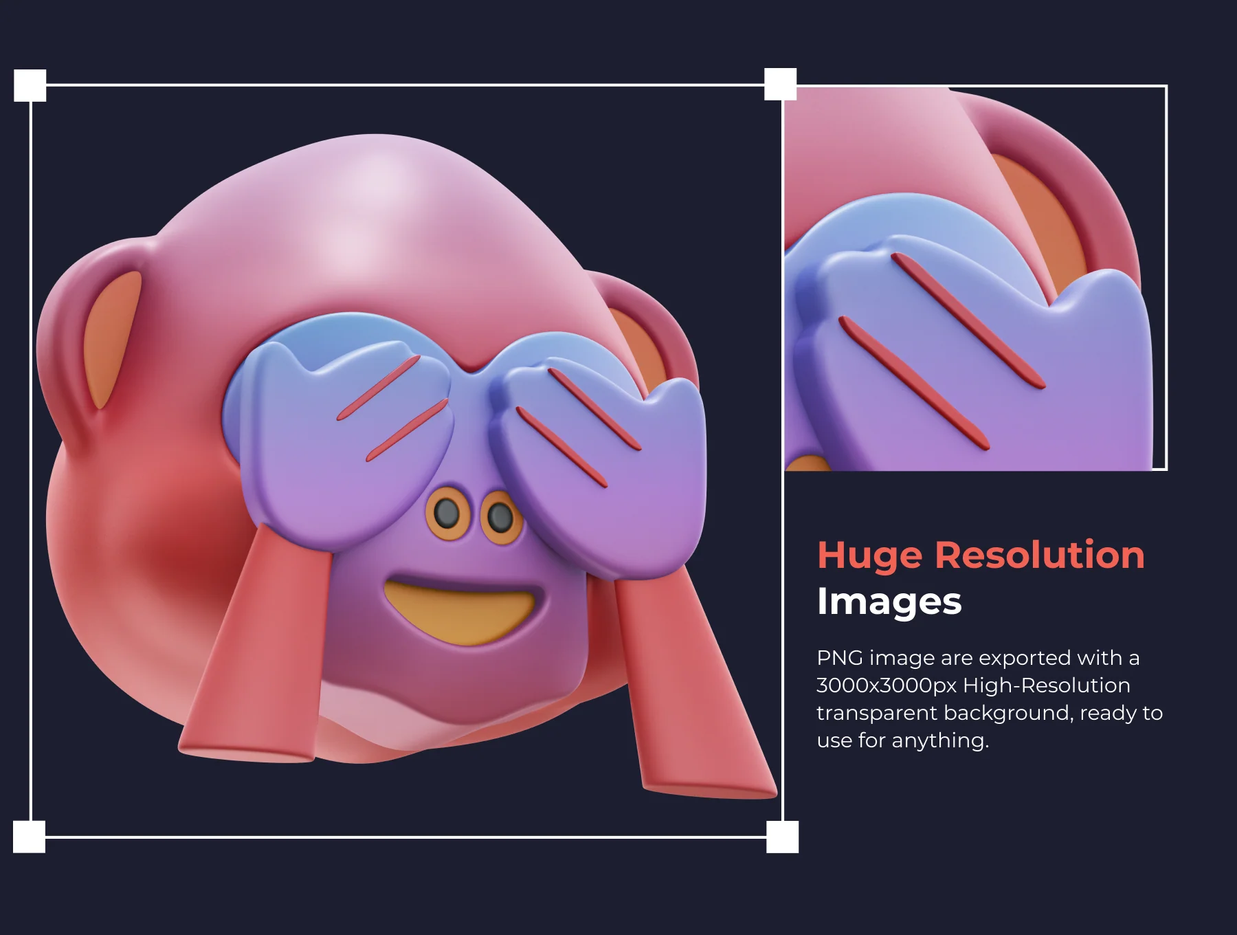 HUUUGE Gradient And Gold Emoji 3D Pack 4