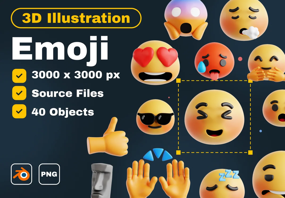 Emoji 3D Icon Set
