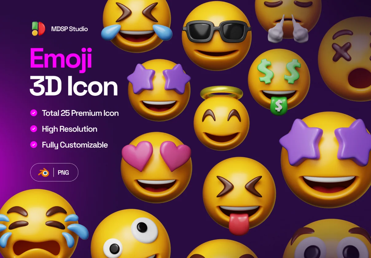Emoji 3D Icon Set