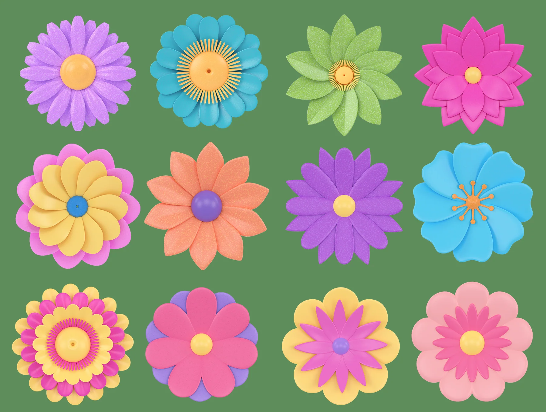 Flowers 3D Icon Pack 5