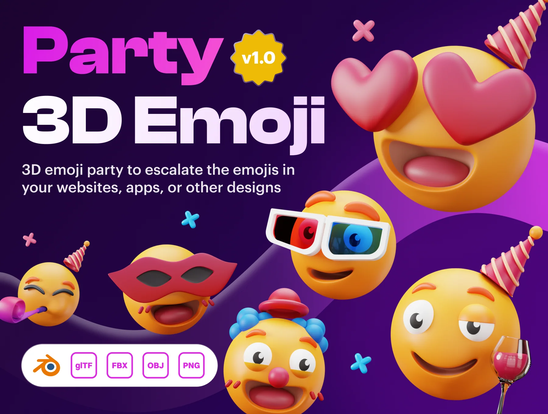 Emoty - 3D Party & Celebration Emoji Set