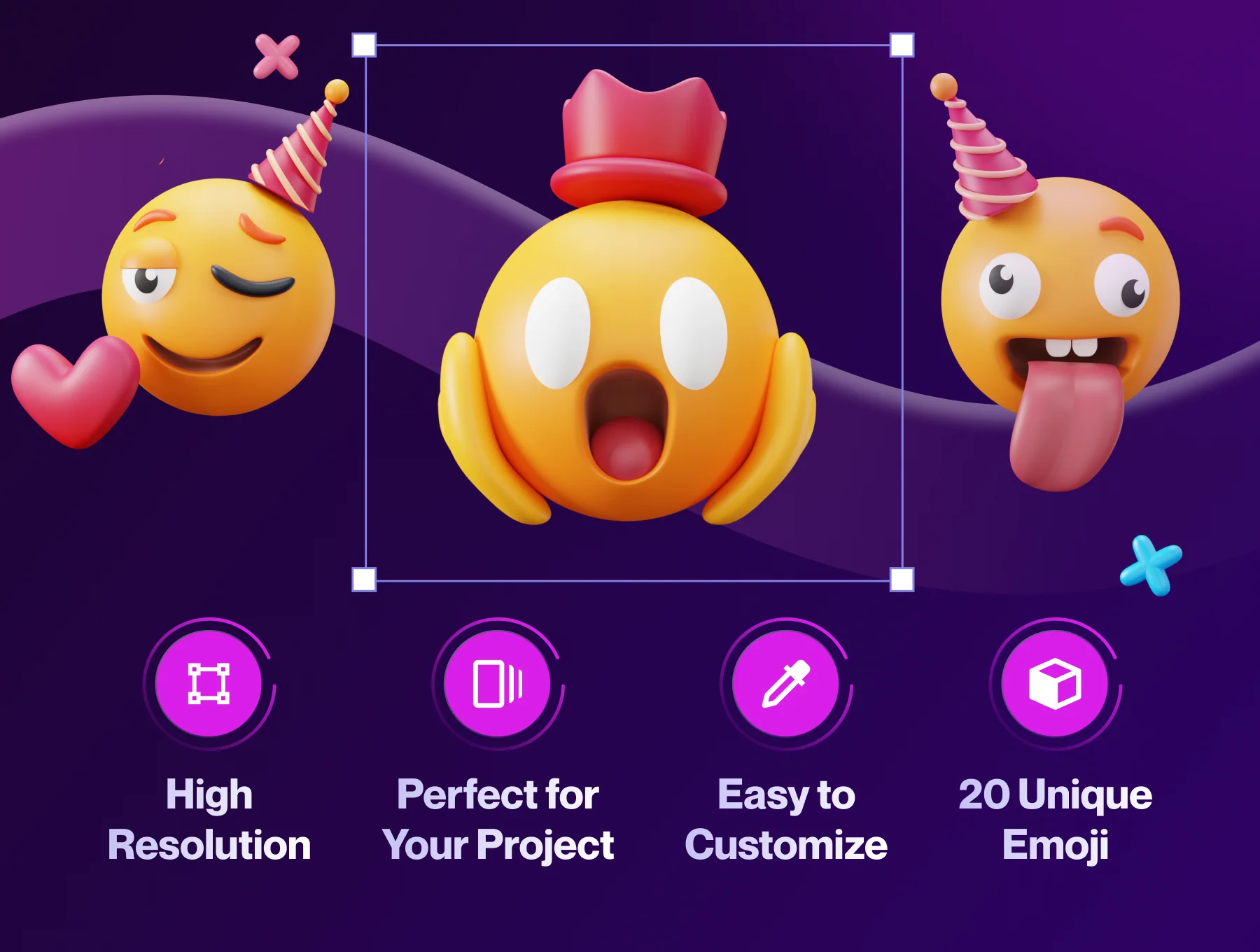 Emoty - 3D Party & Celebration Emoji Set 3
