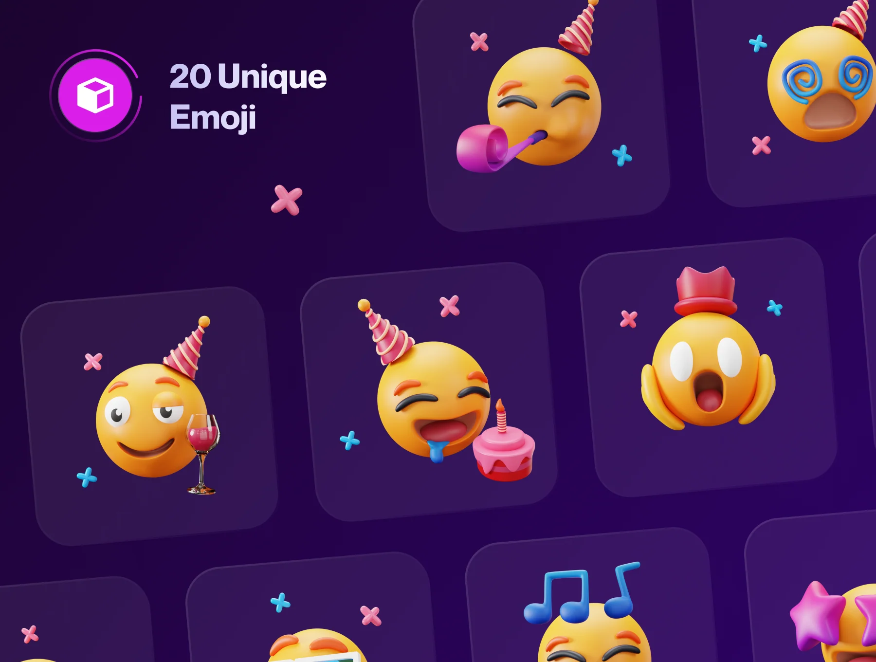 Emoty - 3D Party & Celebration Emoji Set 7