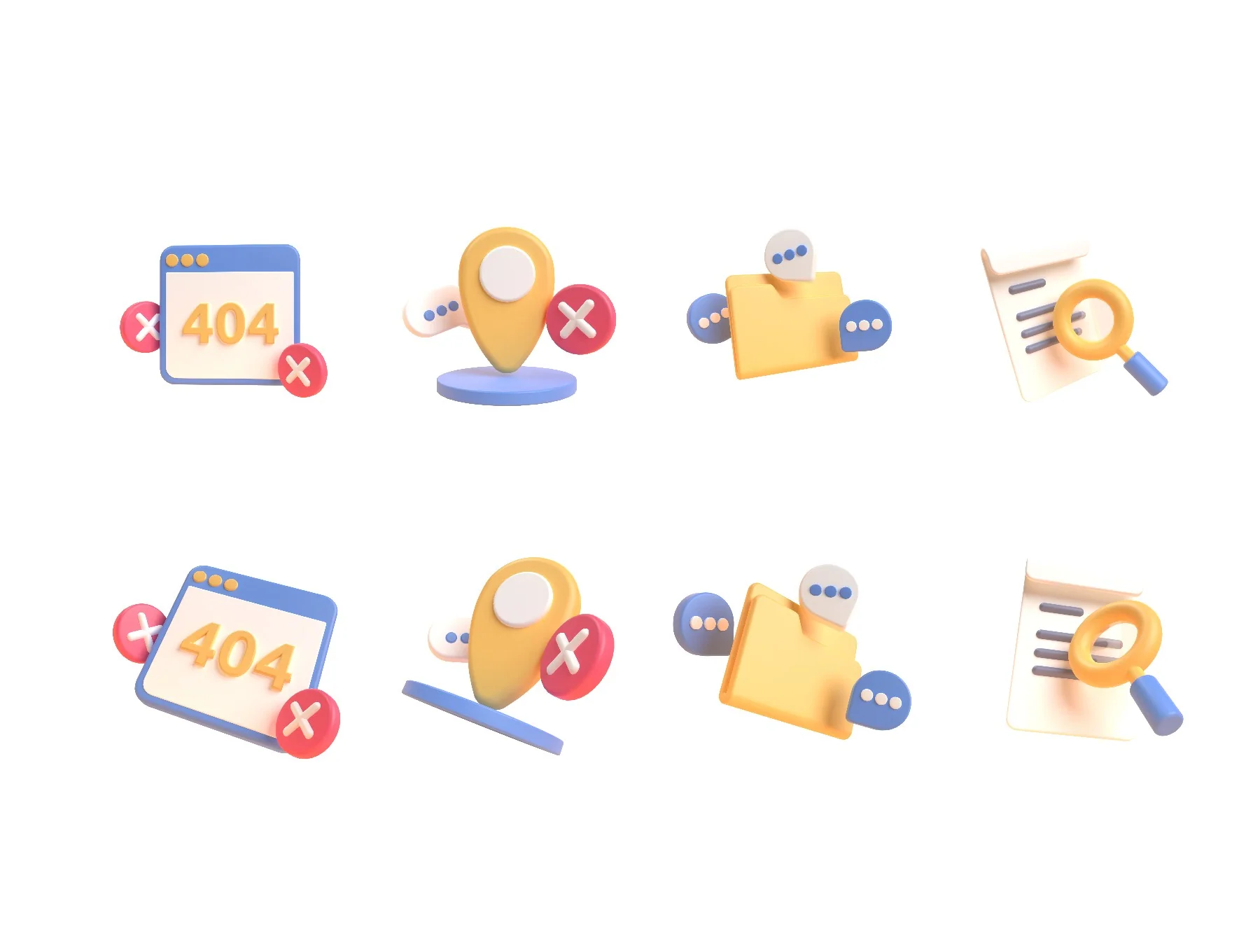 Empty State 3D Icon Set 6