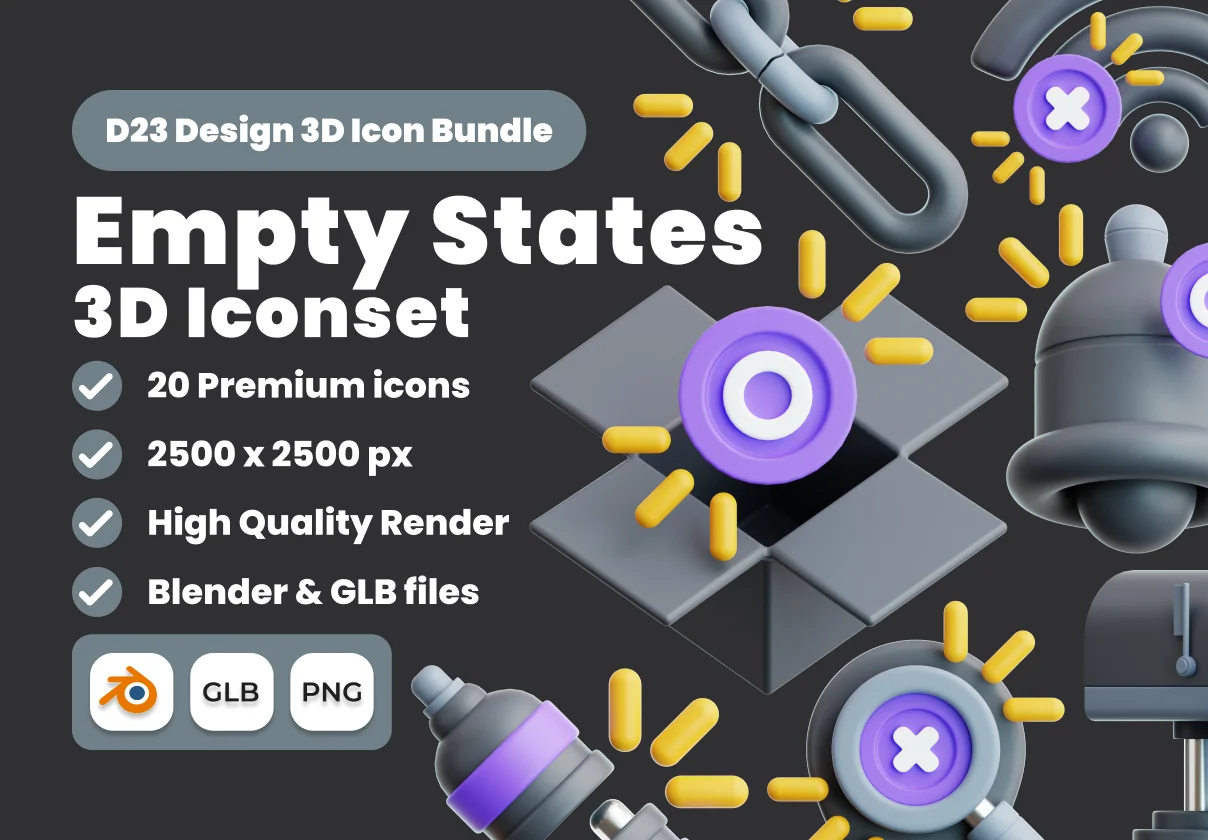 Empty States 3D Illustration Pack