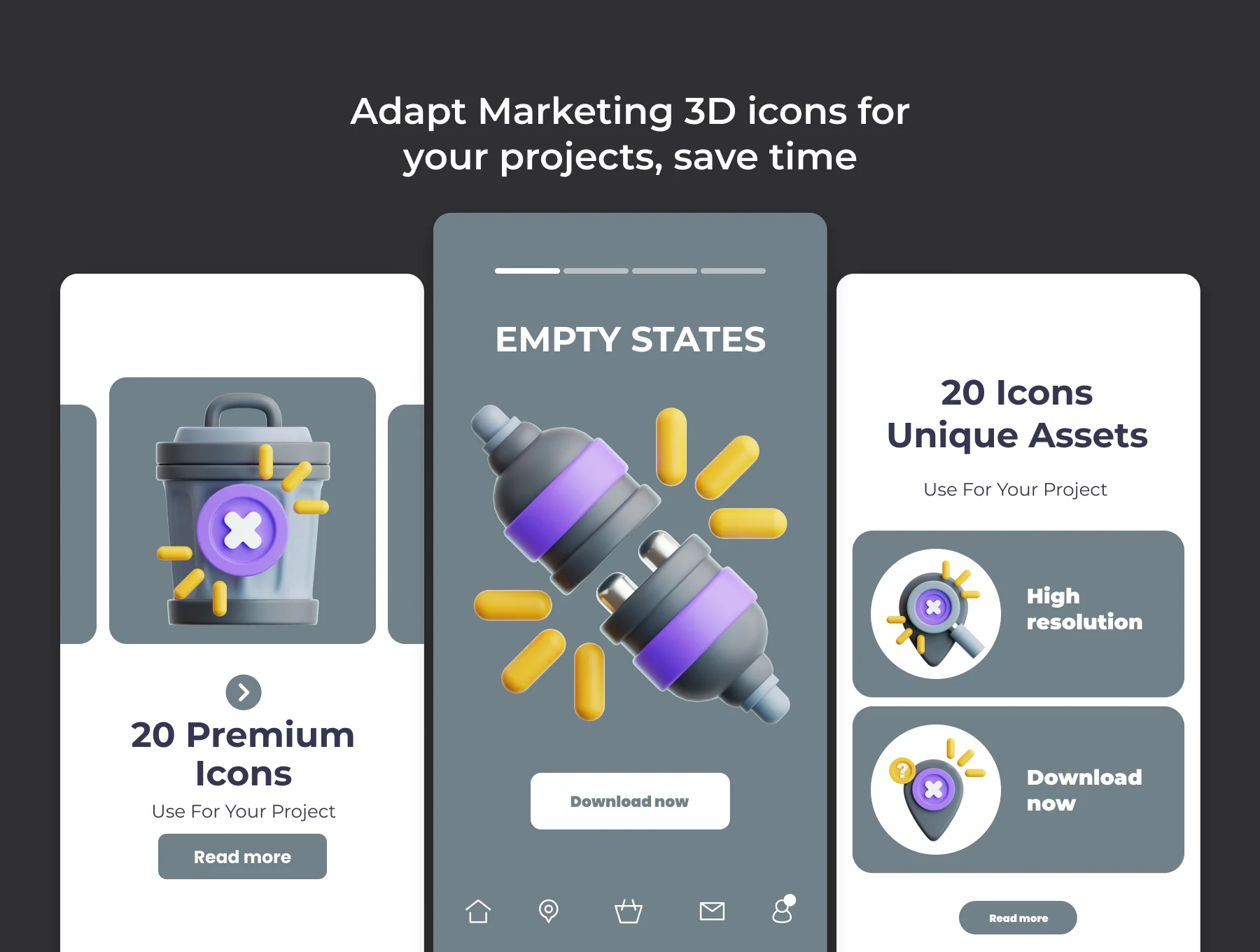 Empty States 3D Illustration Pack 3