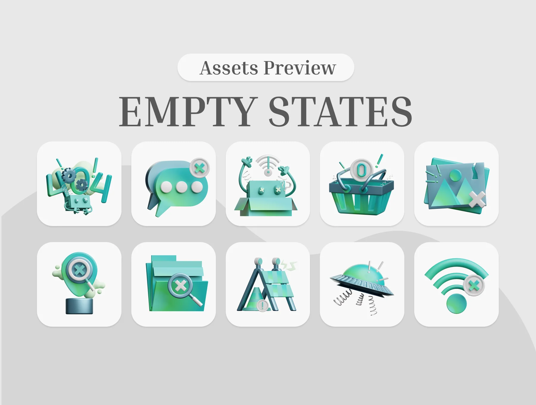 Empty States 3D Illustration 5