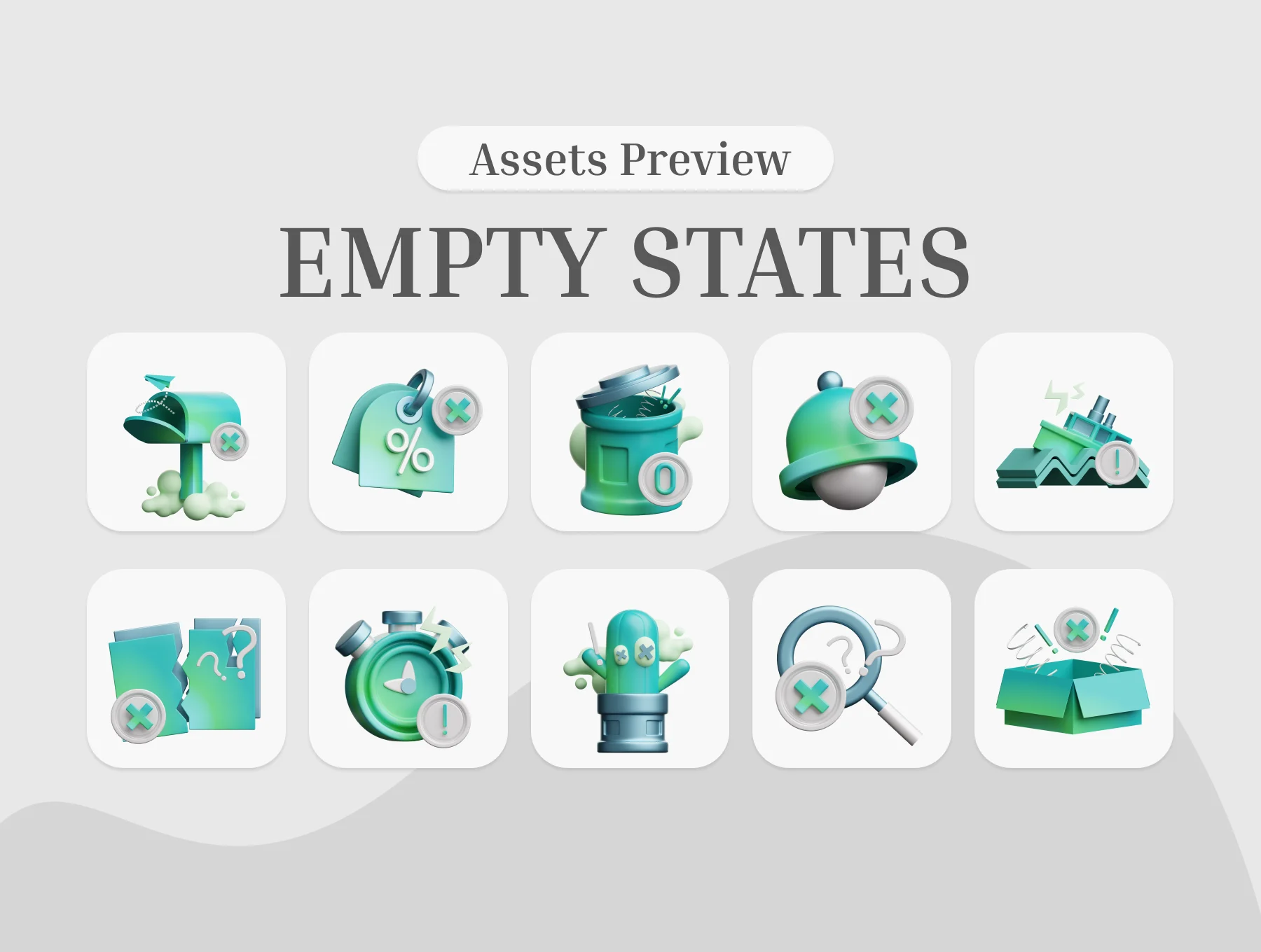 Empty States 3D Illustration 6