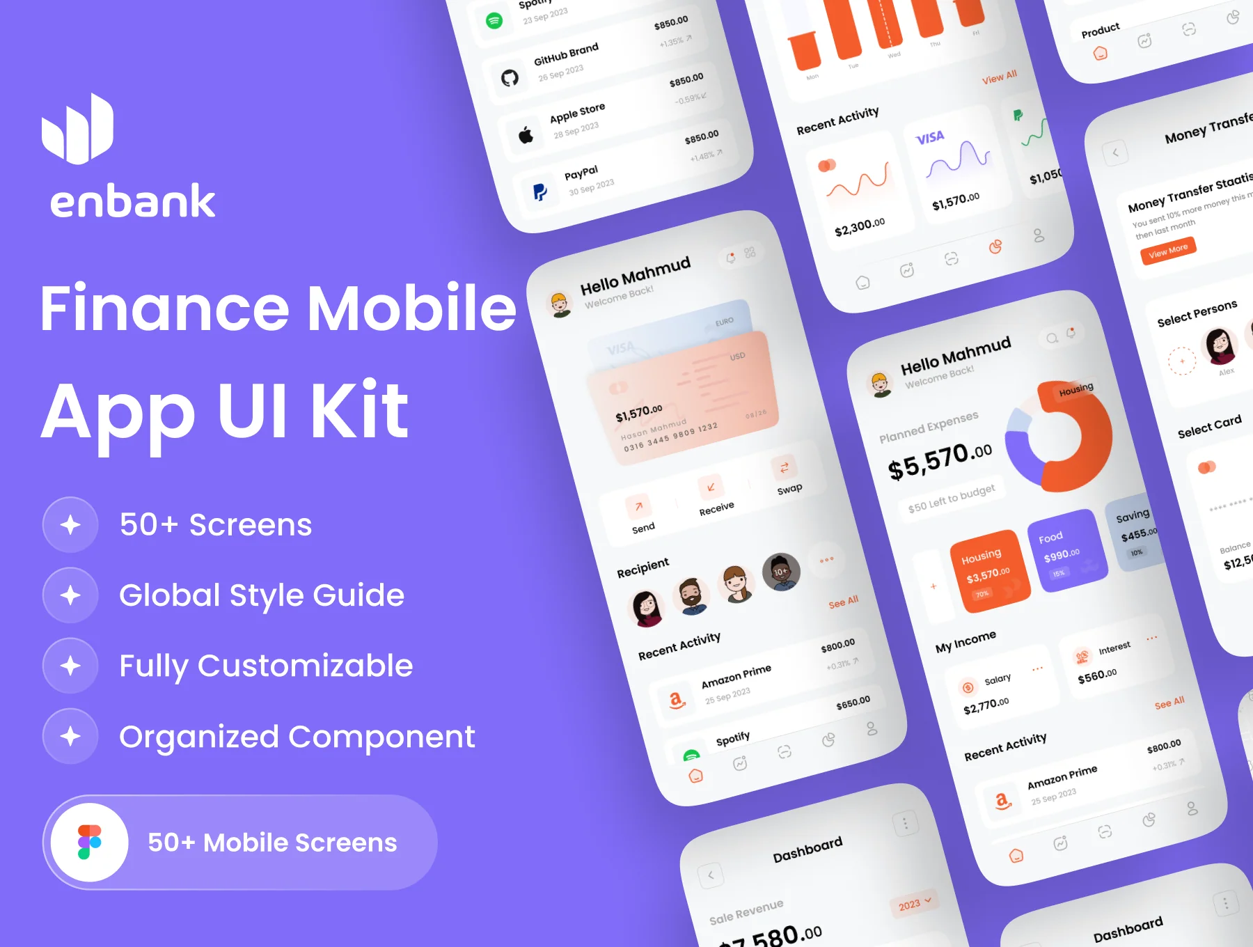 enbank - Finance Mobile App UI Kit