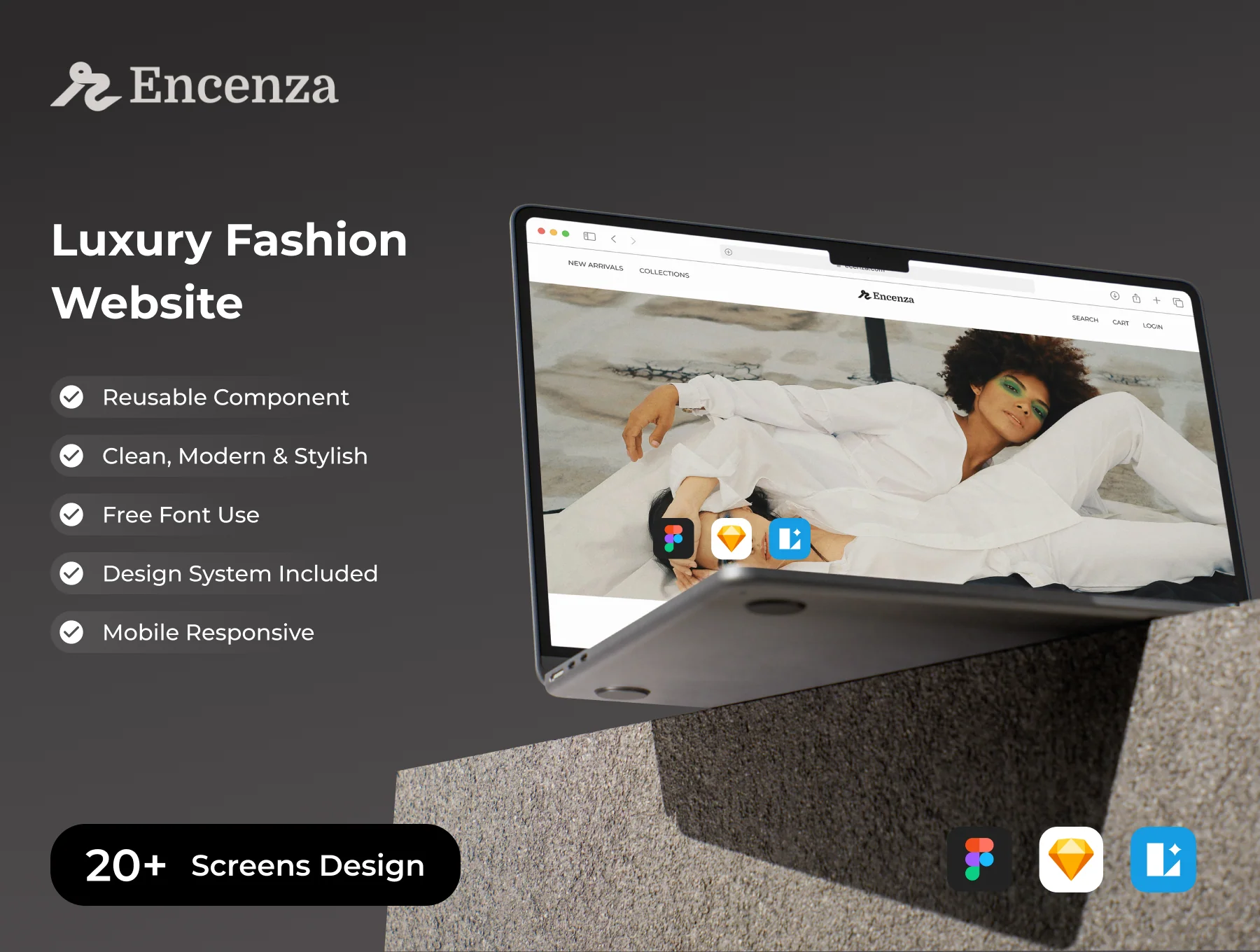 Encenza — Fashion E-Commerce Website UI Kit